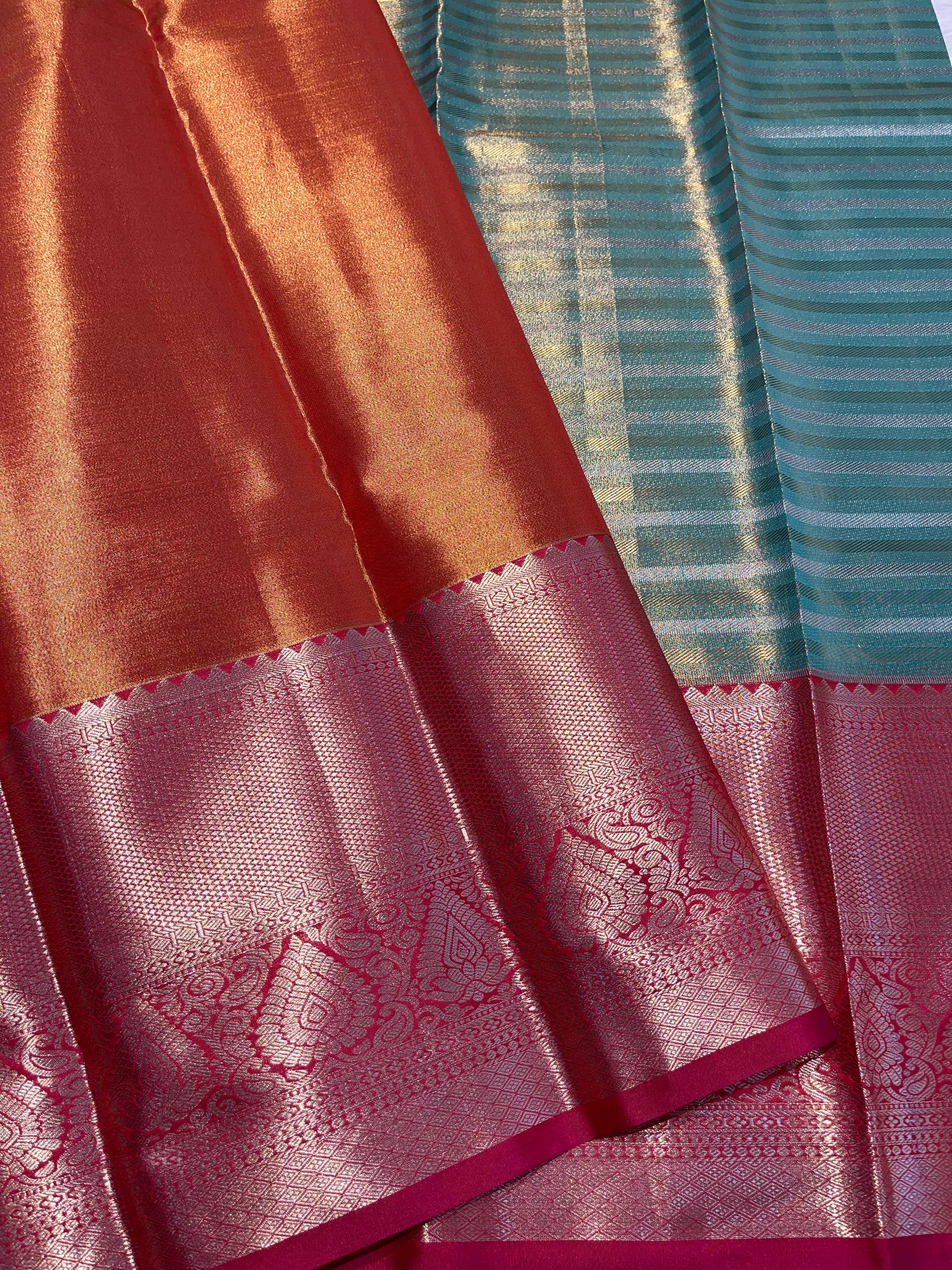 SWAYAMVARAM- SKY BLUE DUAL SILK SAREE