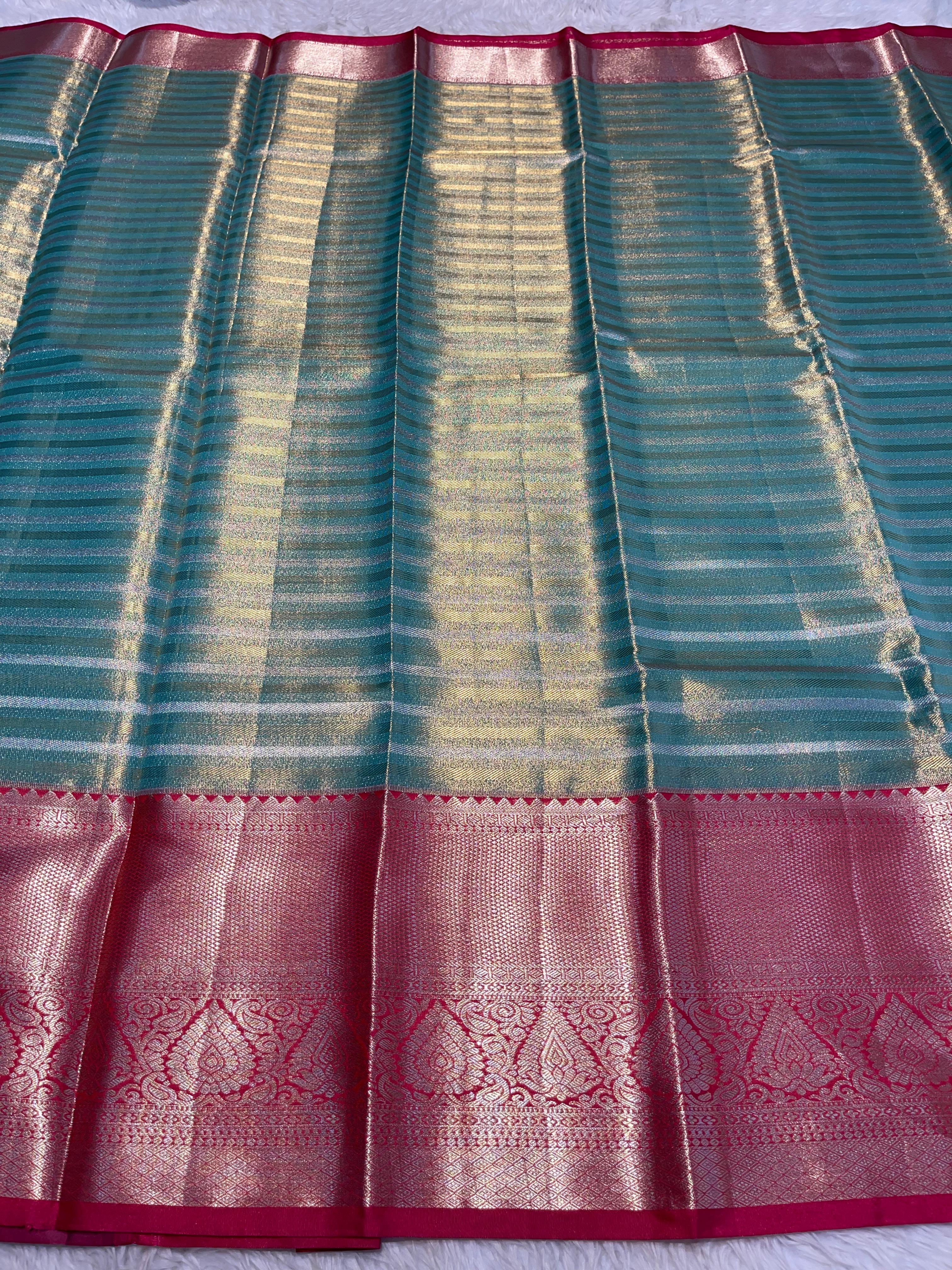 SWAYAMVARAM- SKY BLUE DUAL SILK SAREE