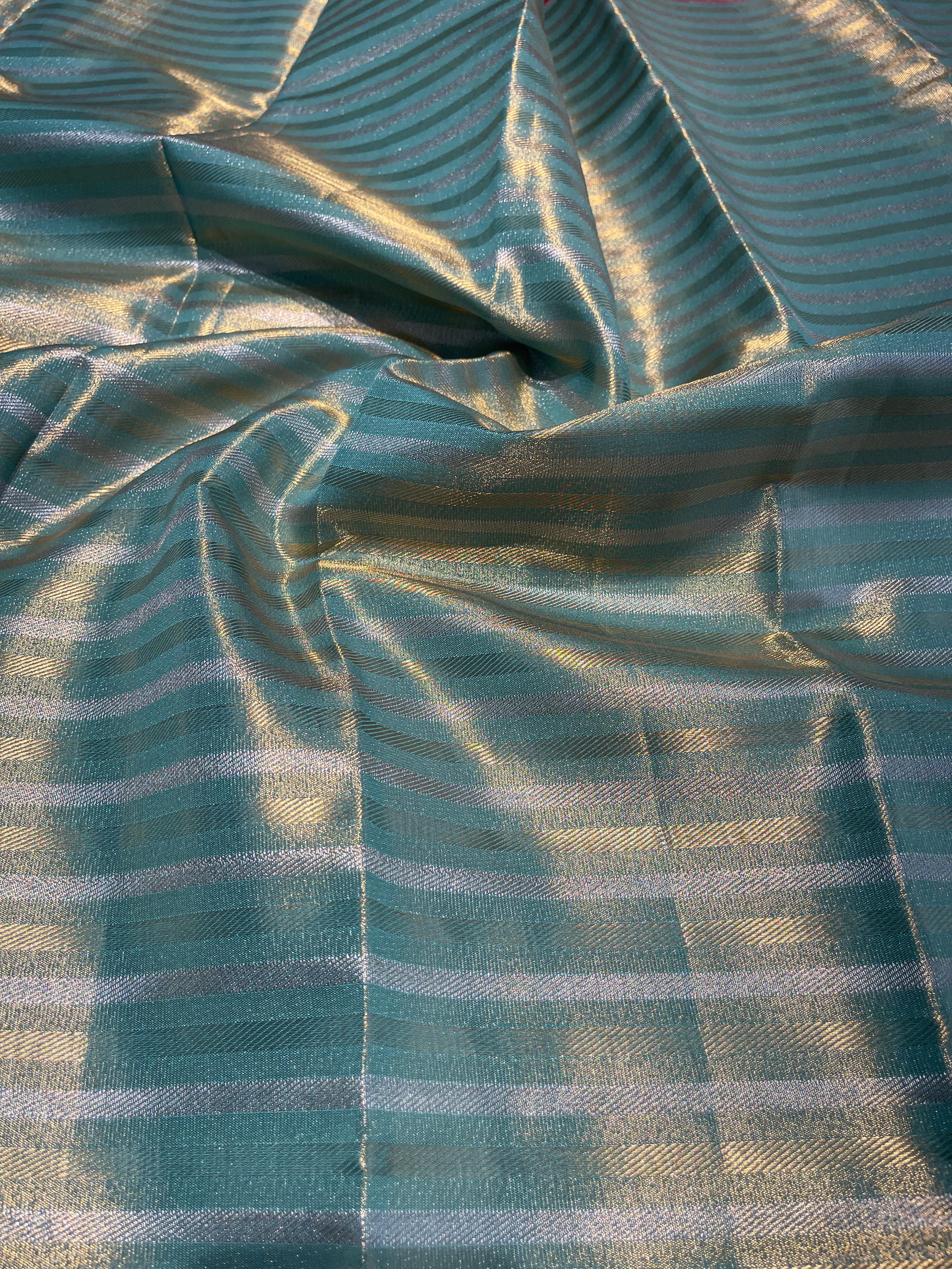 SWAYAMVARAM- SKY BLUE DUAL SILK SAREE