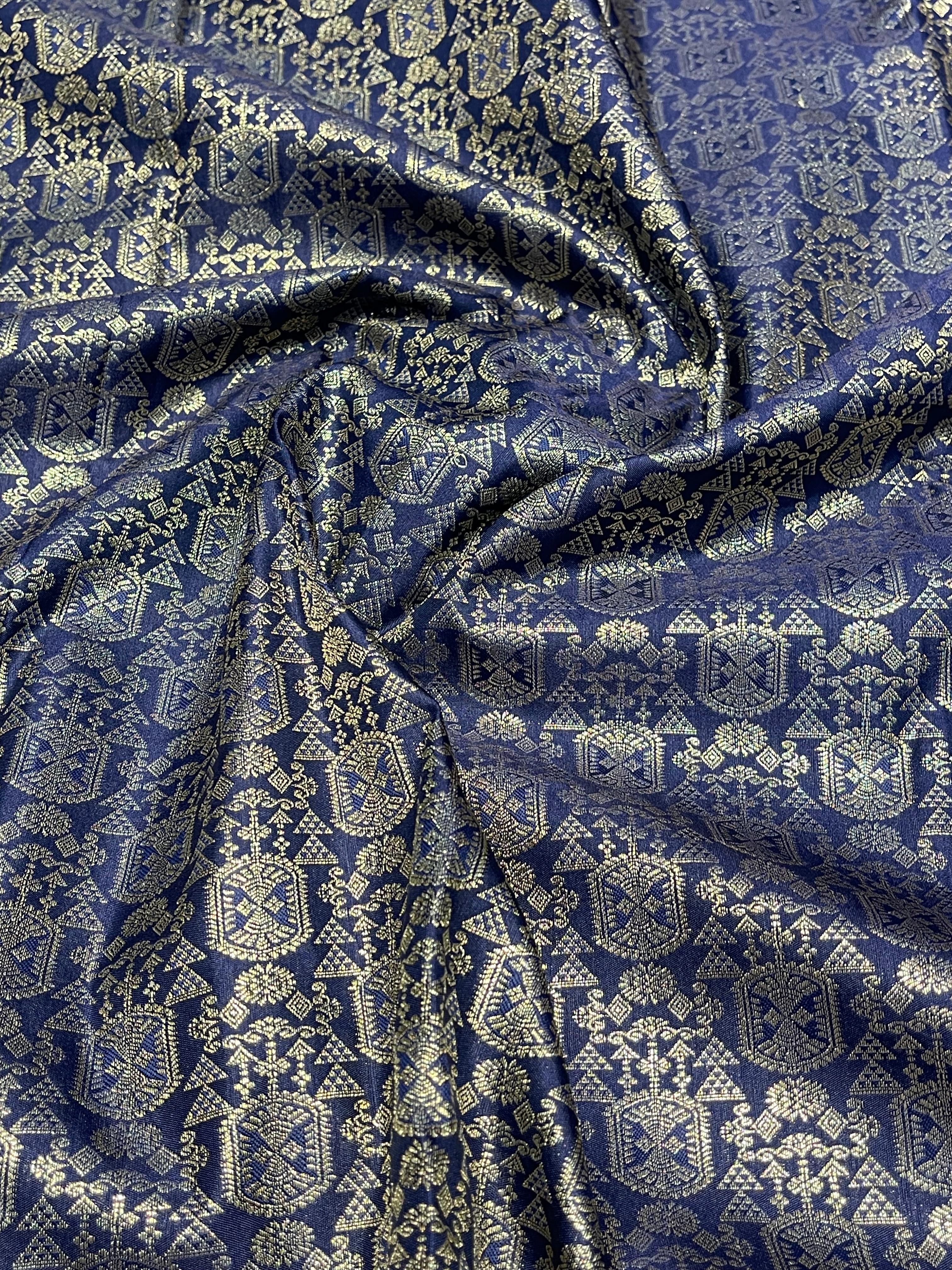 SWAYAMVARAM- INK BLUE WITH LILAC DUAL TONE SILK SAREE