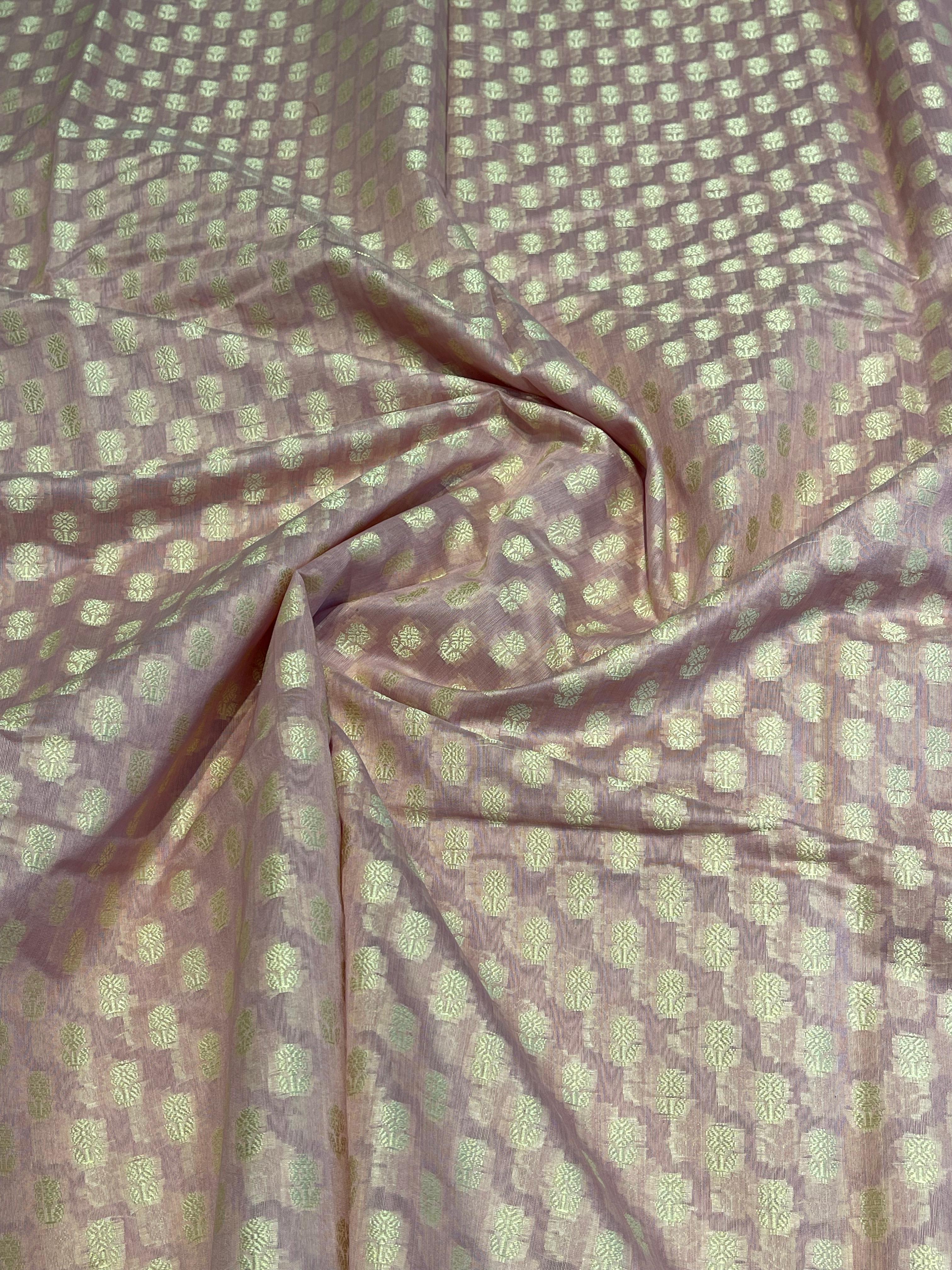 ANIKA'S BANARASI KORA COTTON - BABYPINK SAREE