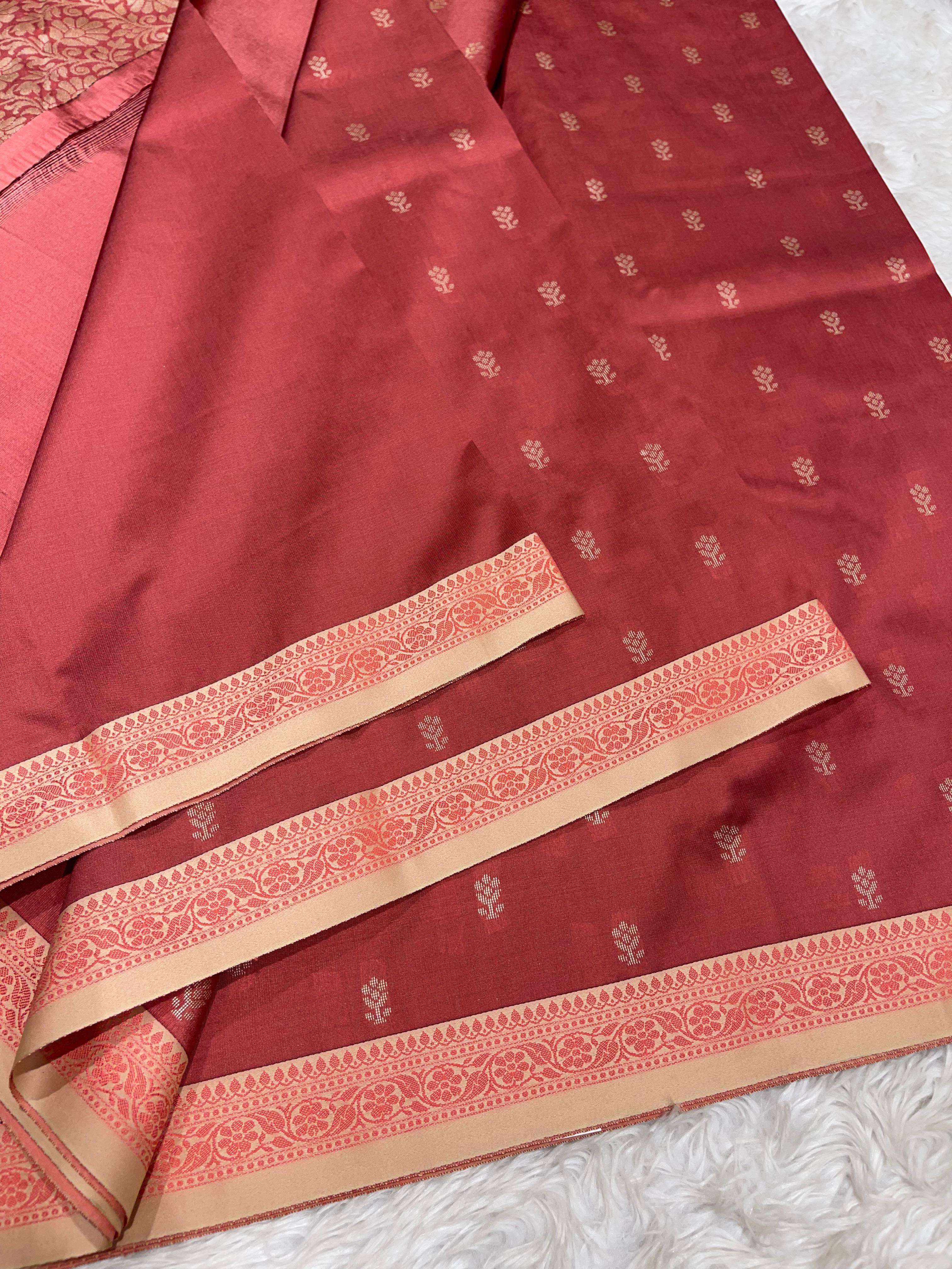Anika's cotton silk Saree - Butta peach