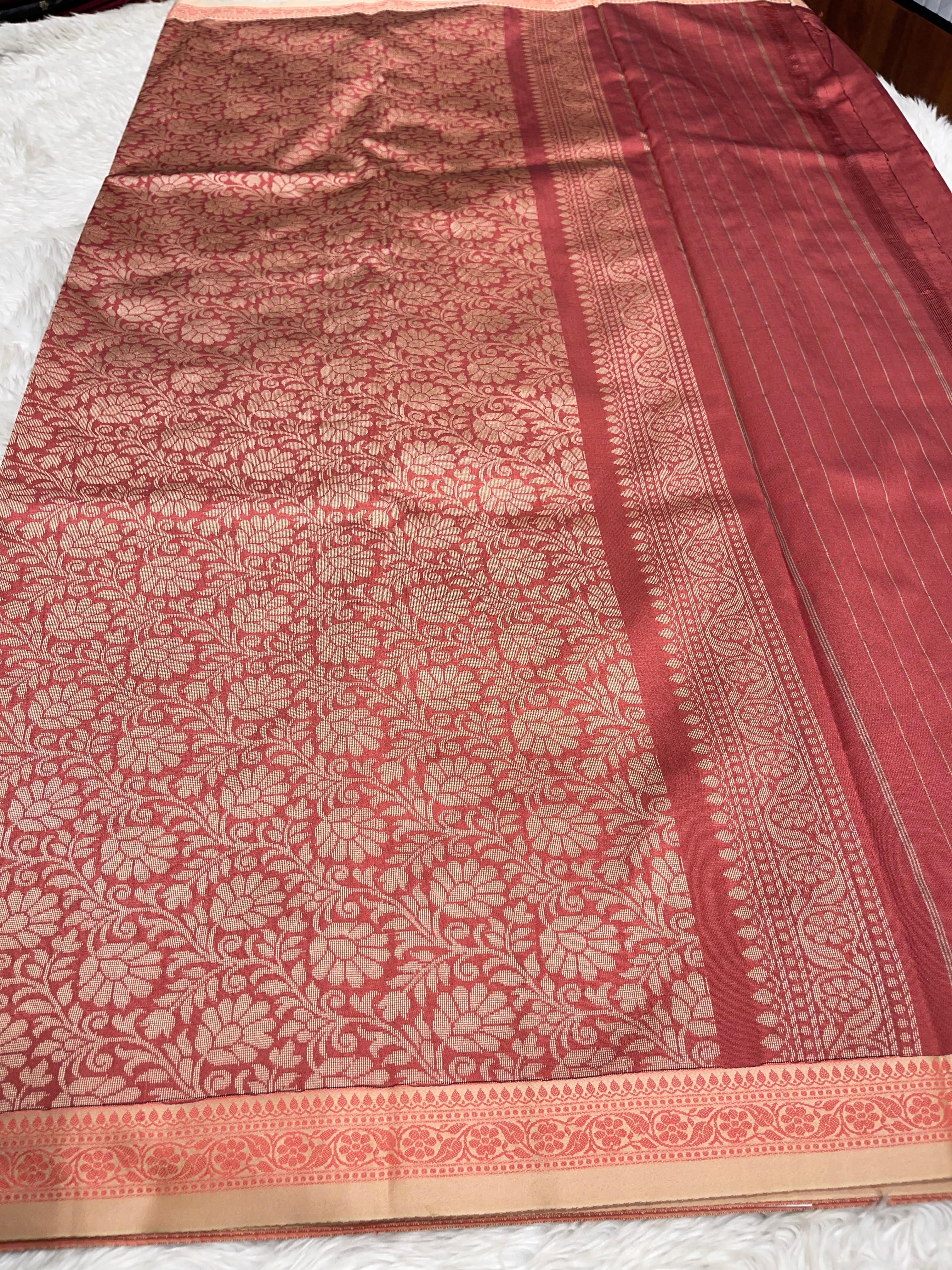 Anika's cotton silk Saree - Butta peach