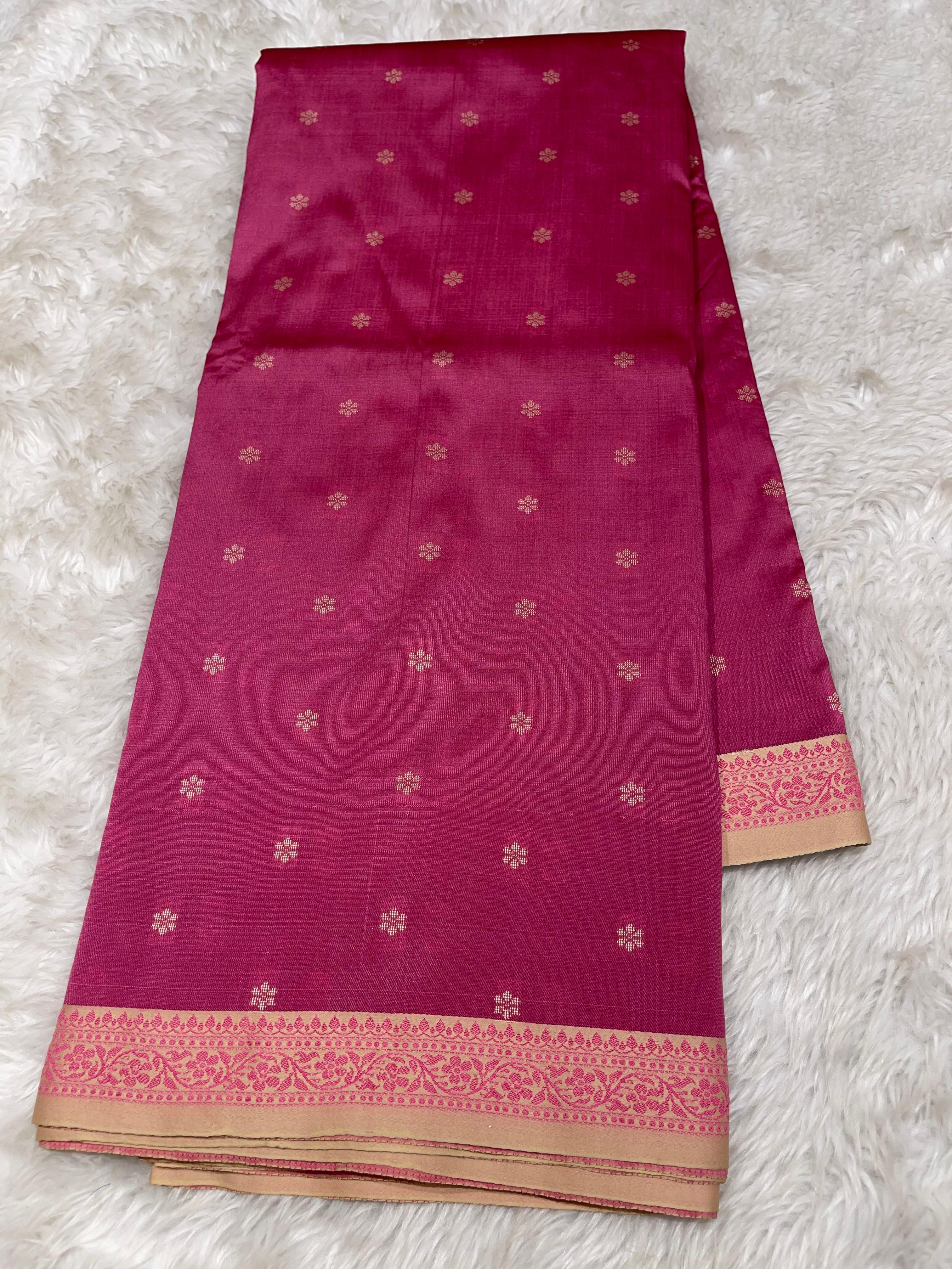 Anika's cotton silk Saree - Butta pink 01