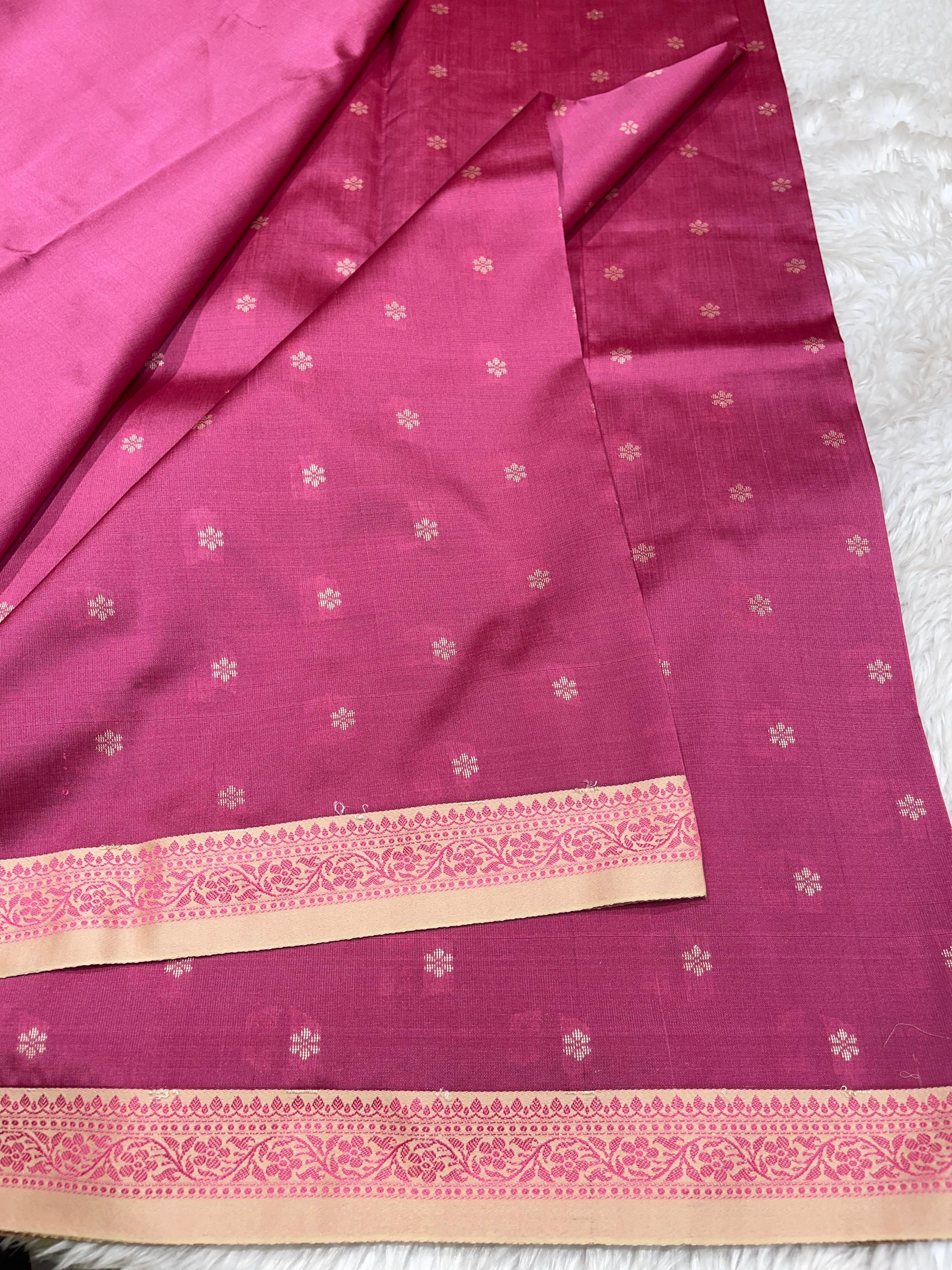 Anika's cotton silk Saree - Butta pink 01