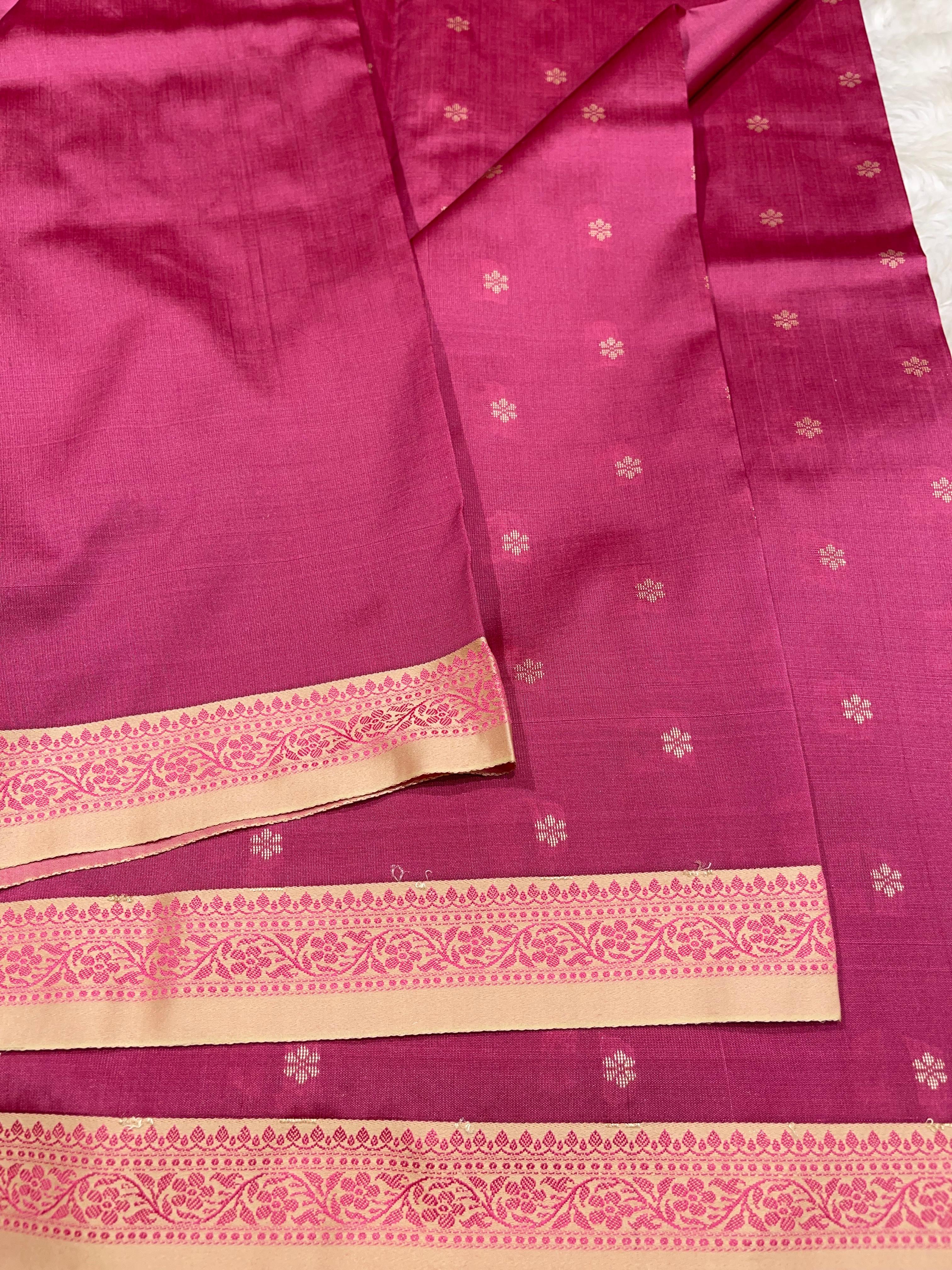 Anika's cotton silk Saree - Butta pink 01