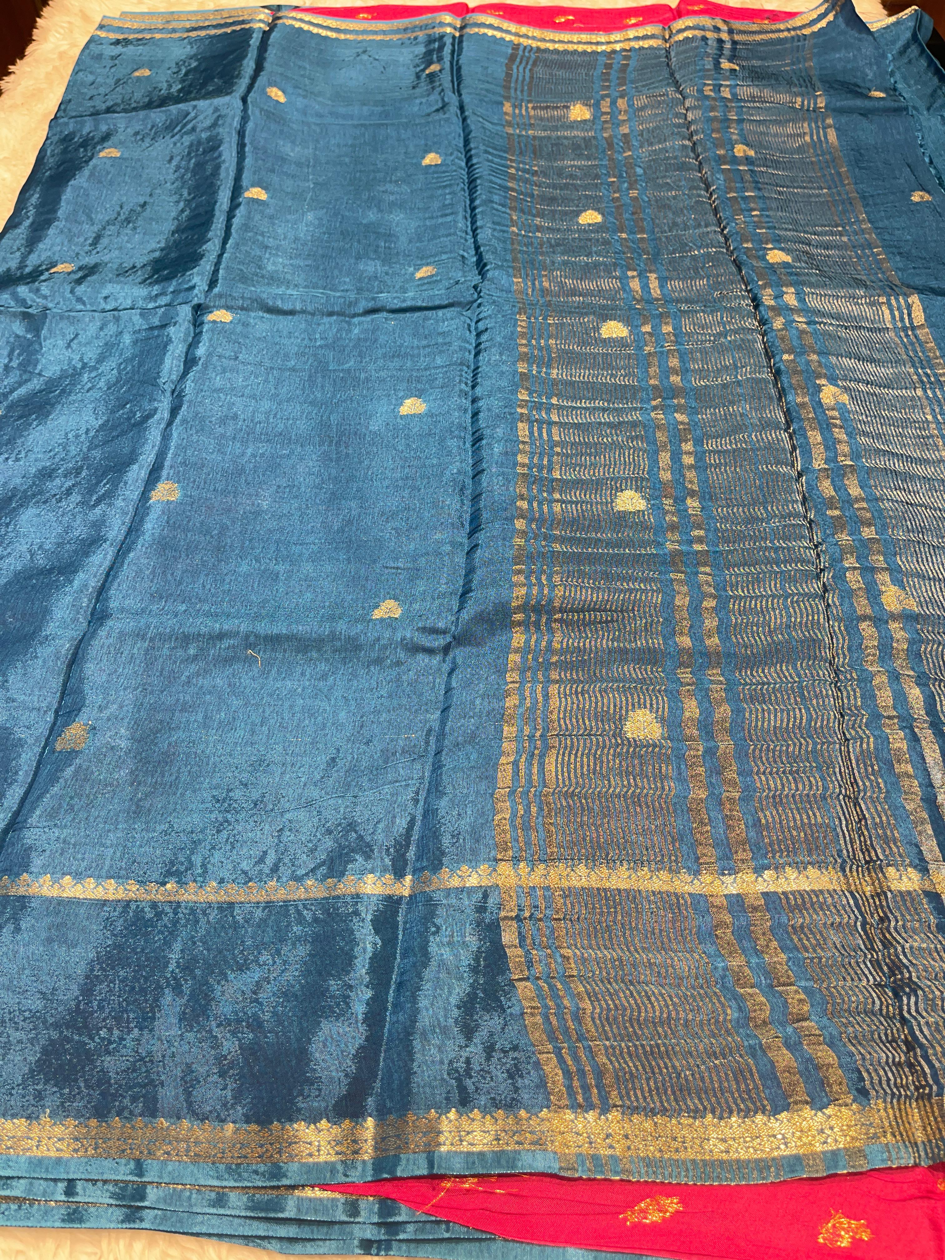 Viscose Chinon Silk Saree  - vcs06