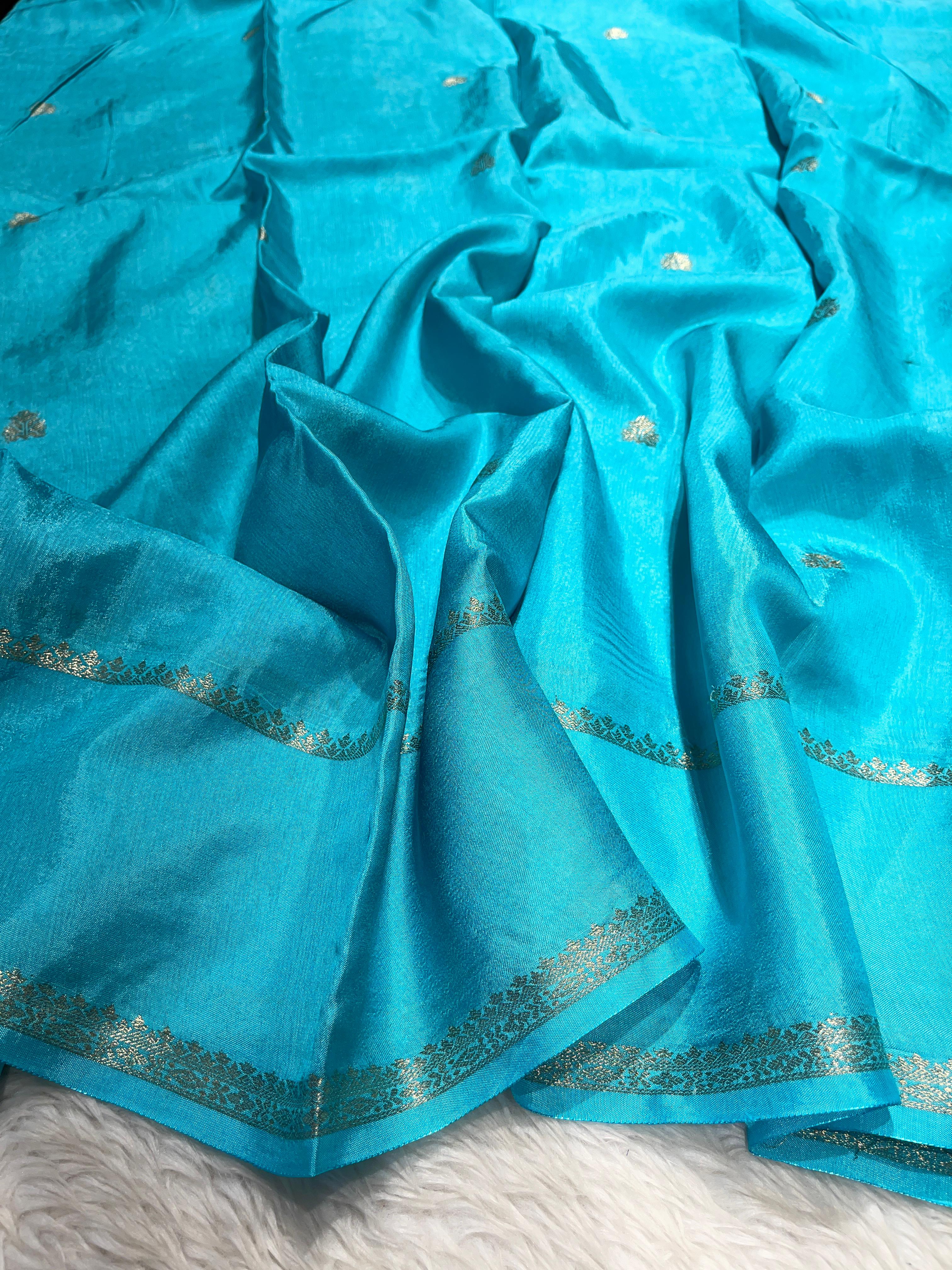 Viscose Chinon Silk Saree  - vcs07