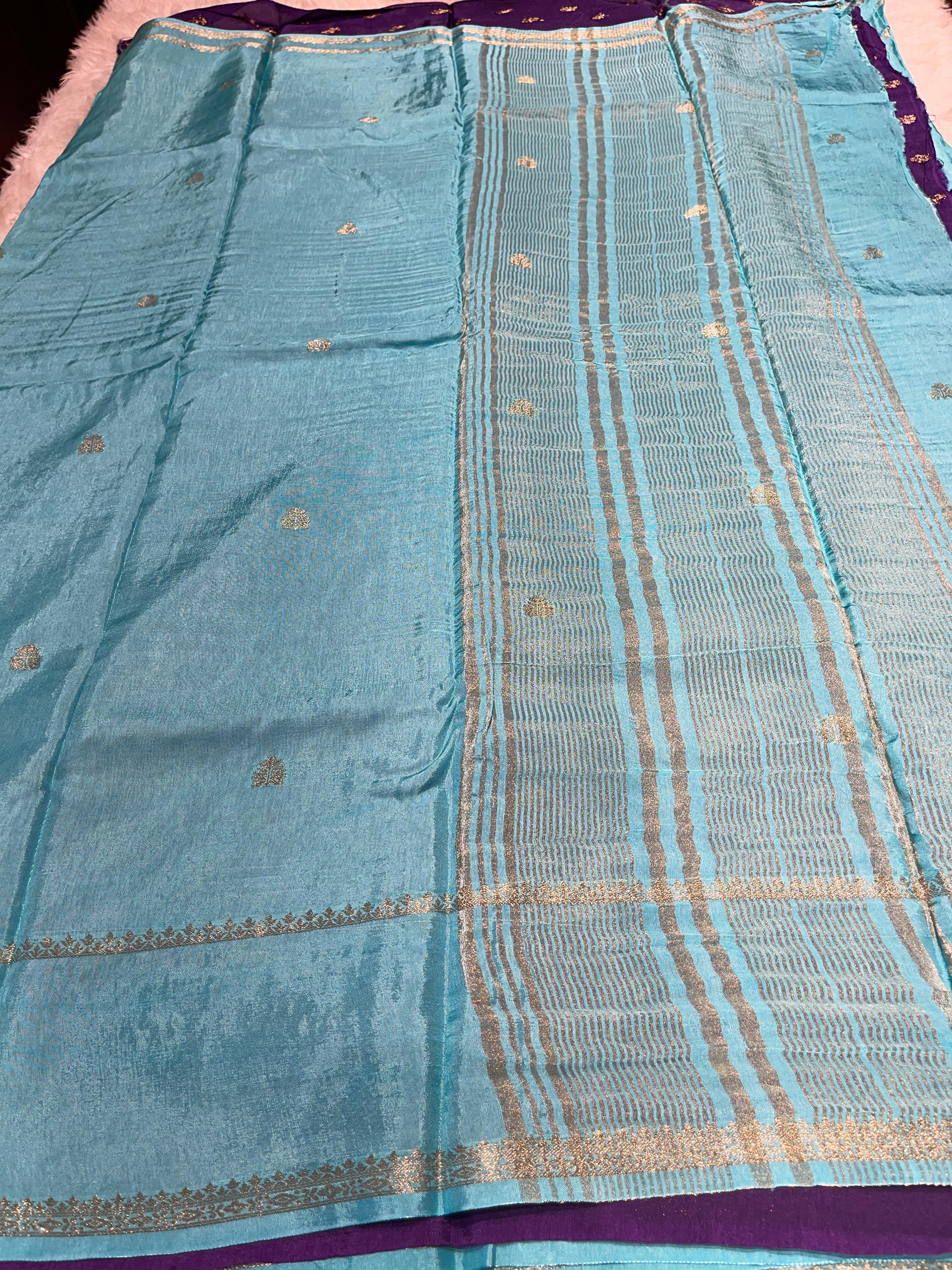 Viscose Chinon Silk Saree  - vcs07