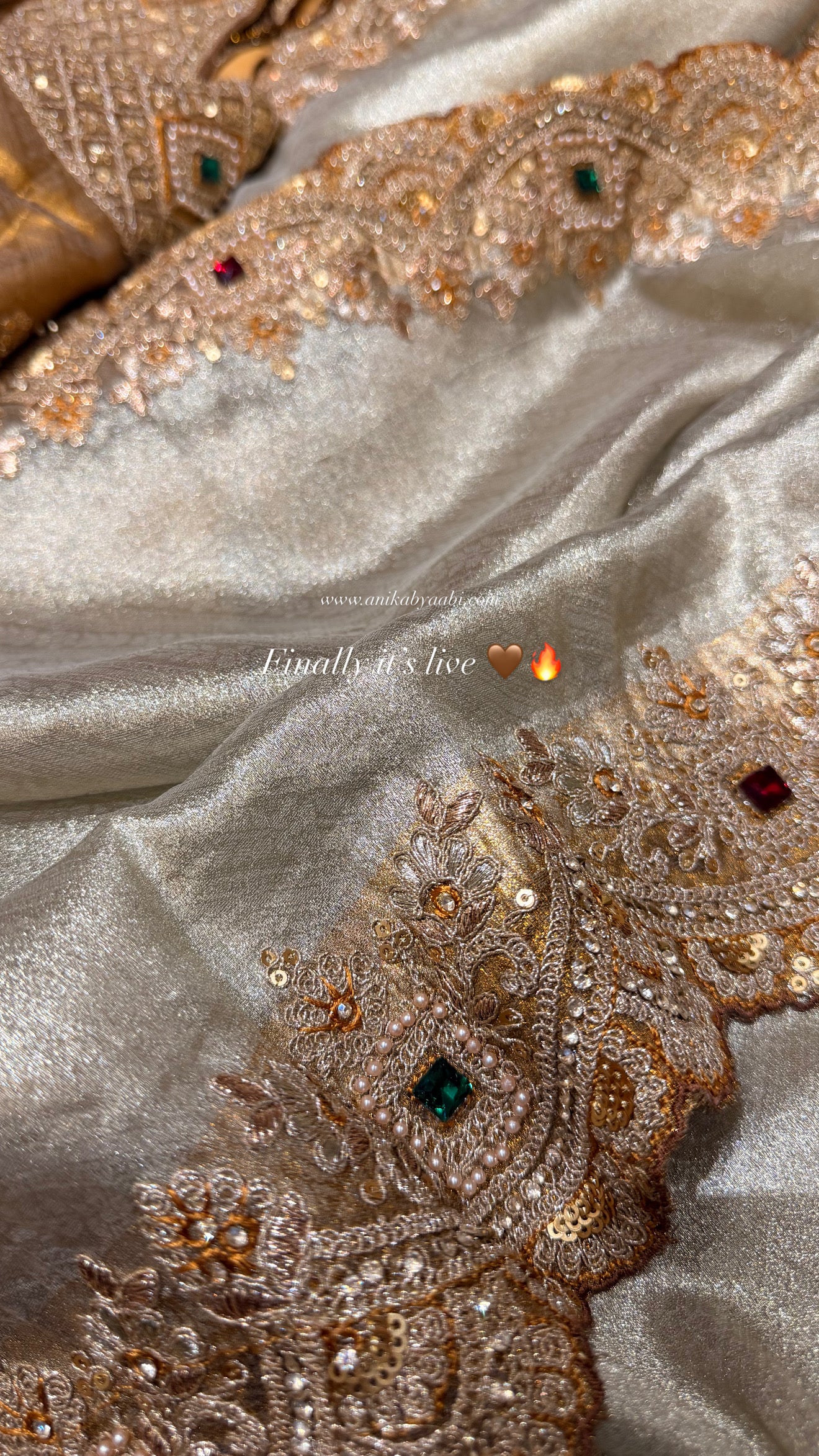 Festive Edit - Banarasi Tissue silver & Gold Designer saree with scallop work