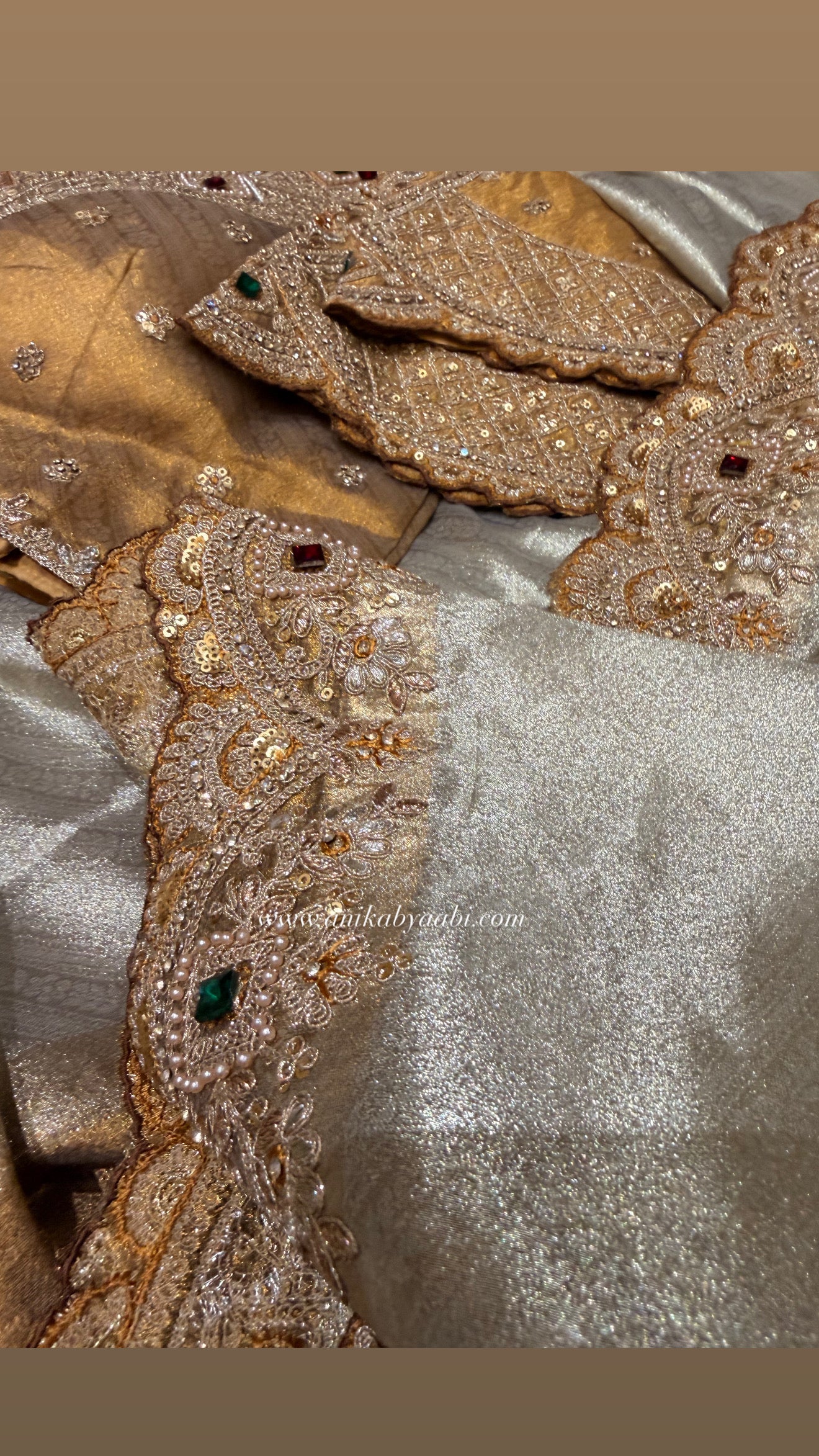 Festive Edit - Banarasi Tissue silver & Gold Designer saree with scallop work
