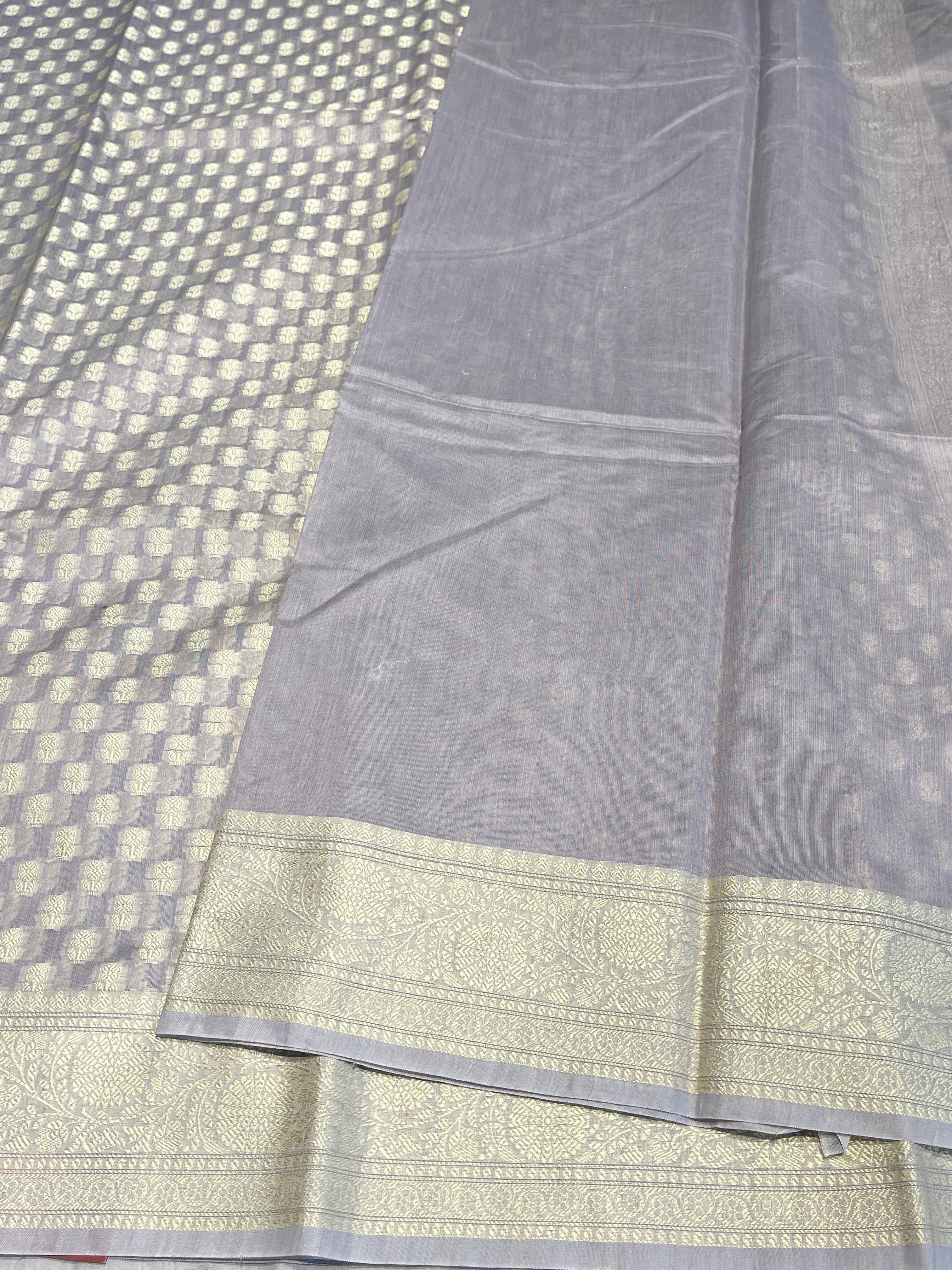 ANIKA'S BANARASI KORA COTTON - SAGE GREY