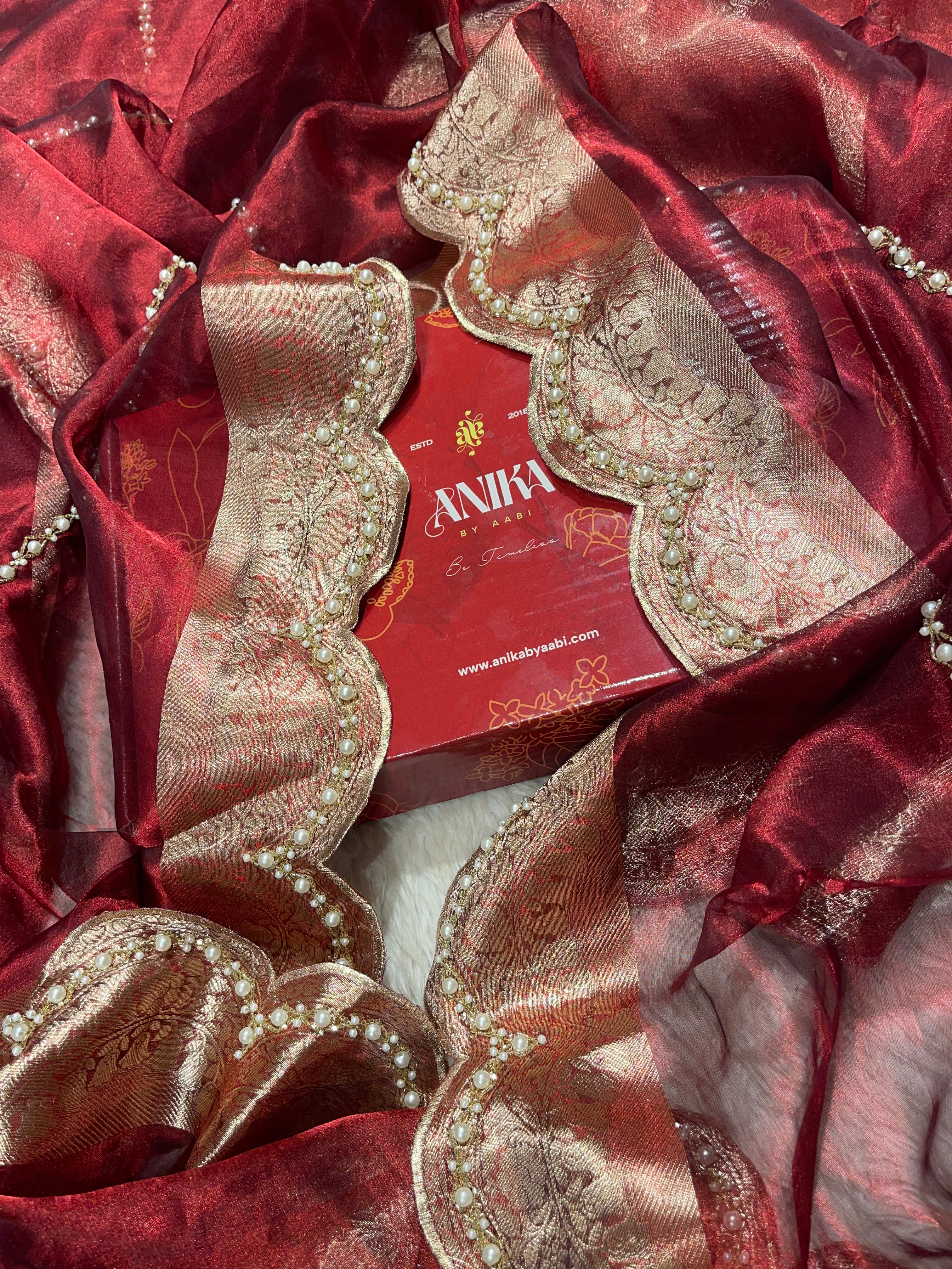 KALKI -BRDAIL EDIT MAROON SAREE