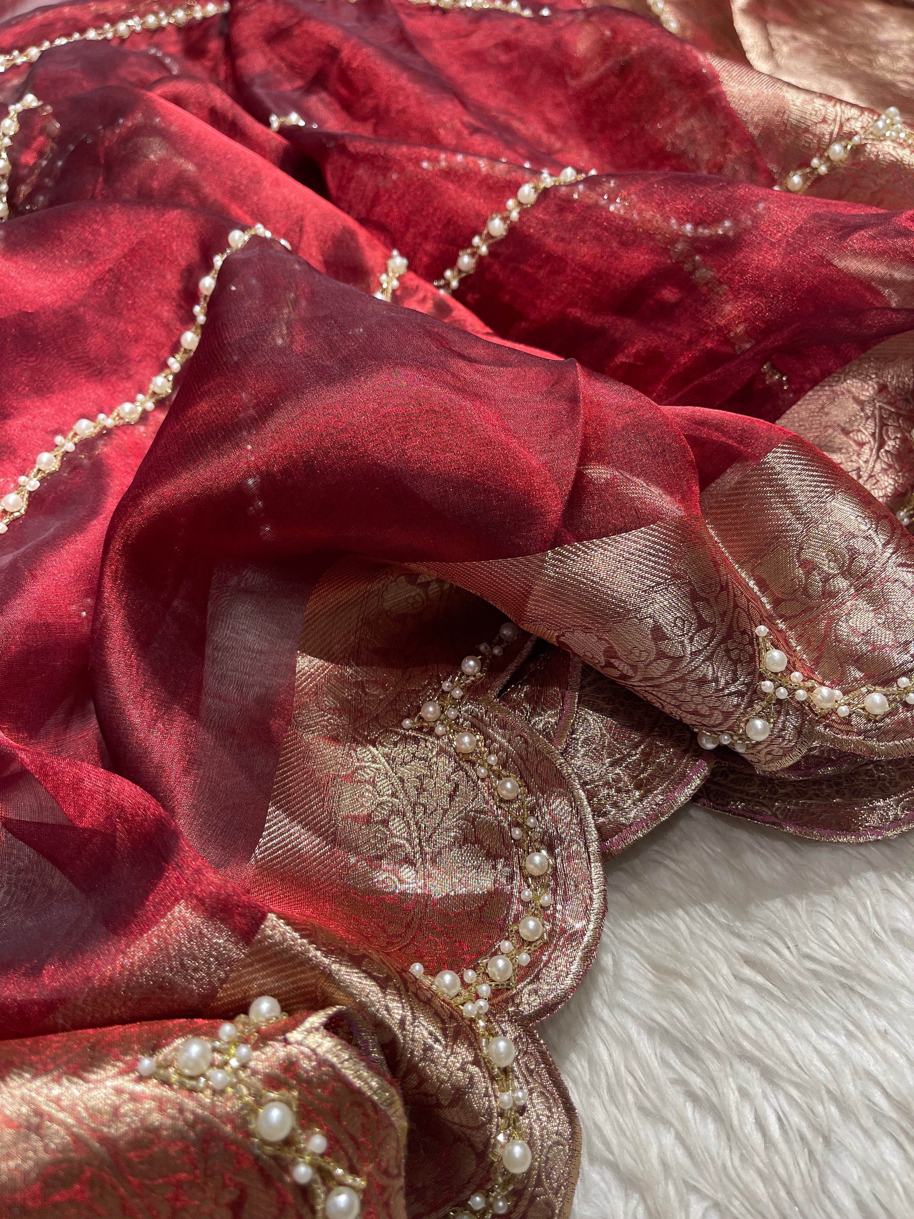 KALKI -BRDAIL EDIT MAROON SAREE