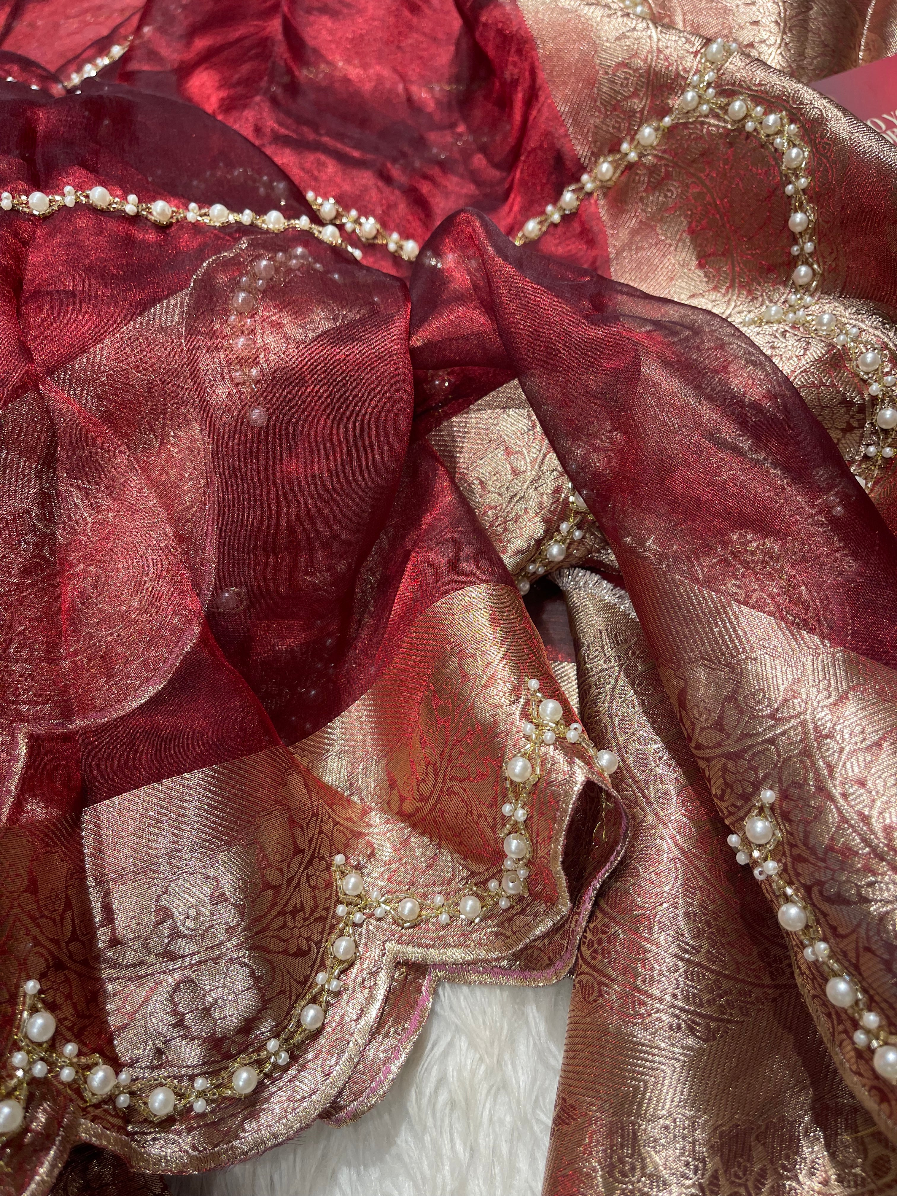 KALKI -BRDAIL EDIT MAROON SAREE