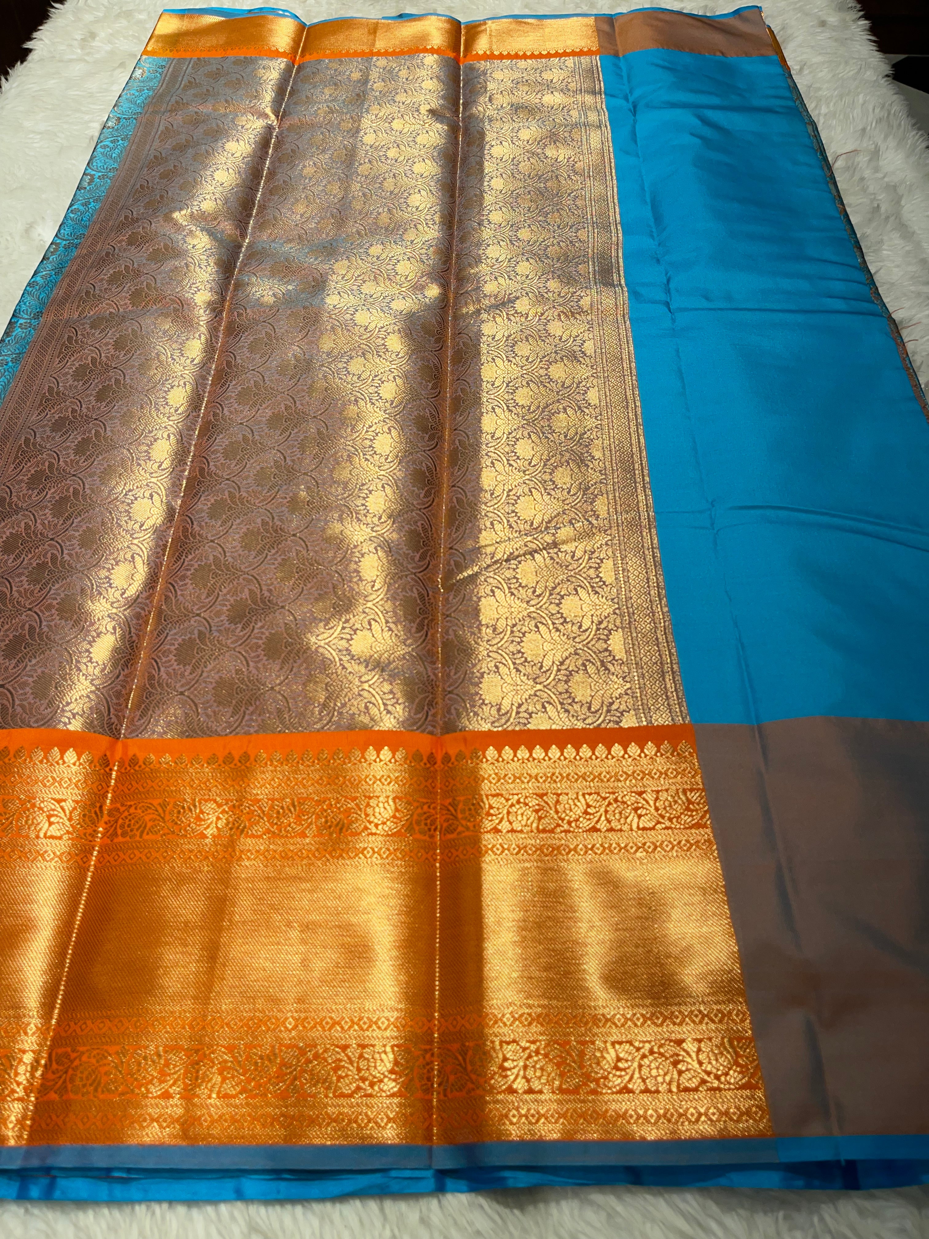 Anika’s Floral brocade semi silk  Saree-AF03