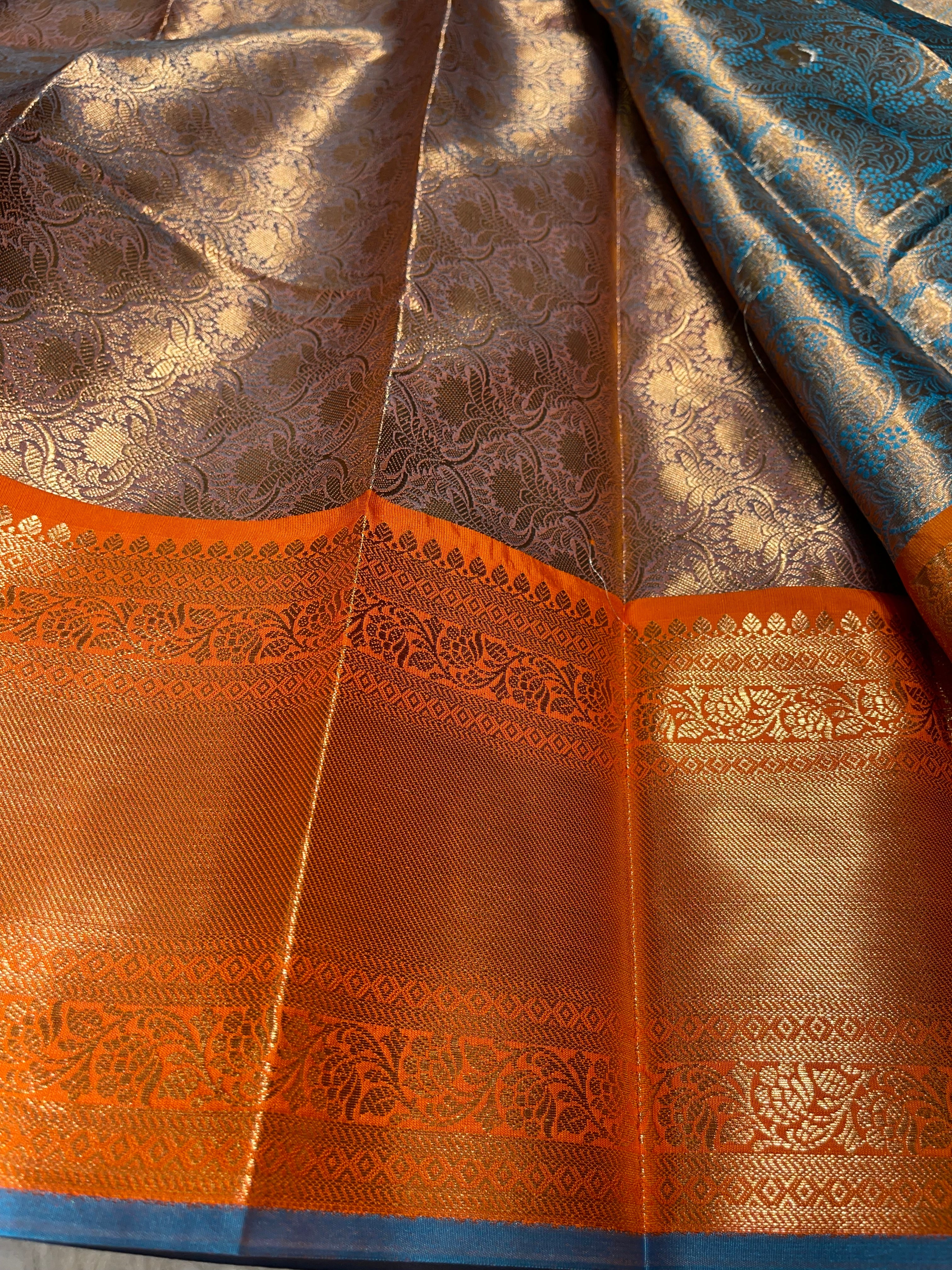 Anika’s Floral brocade semi silk  Saree-AF03