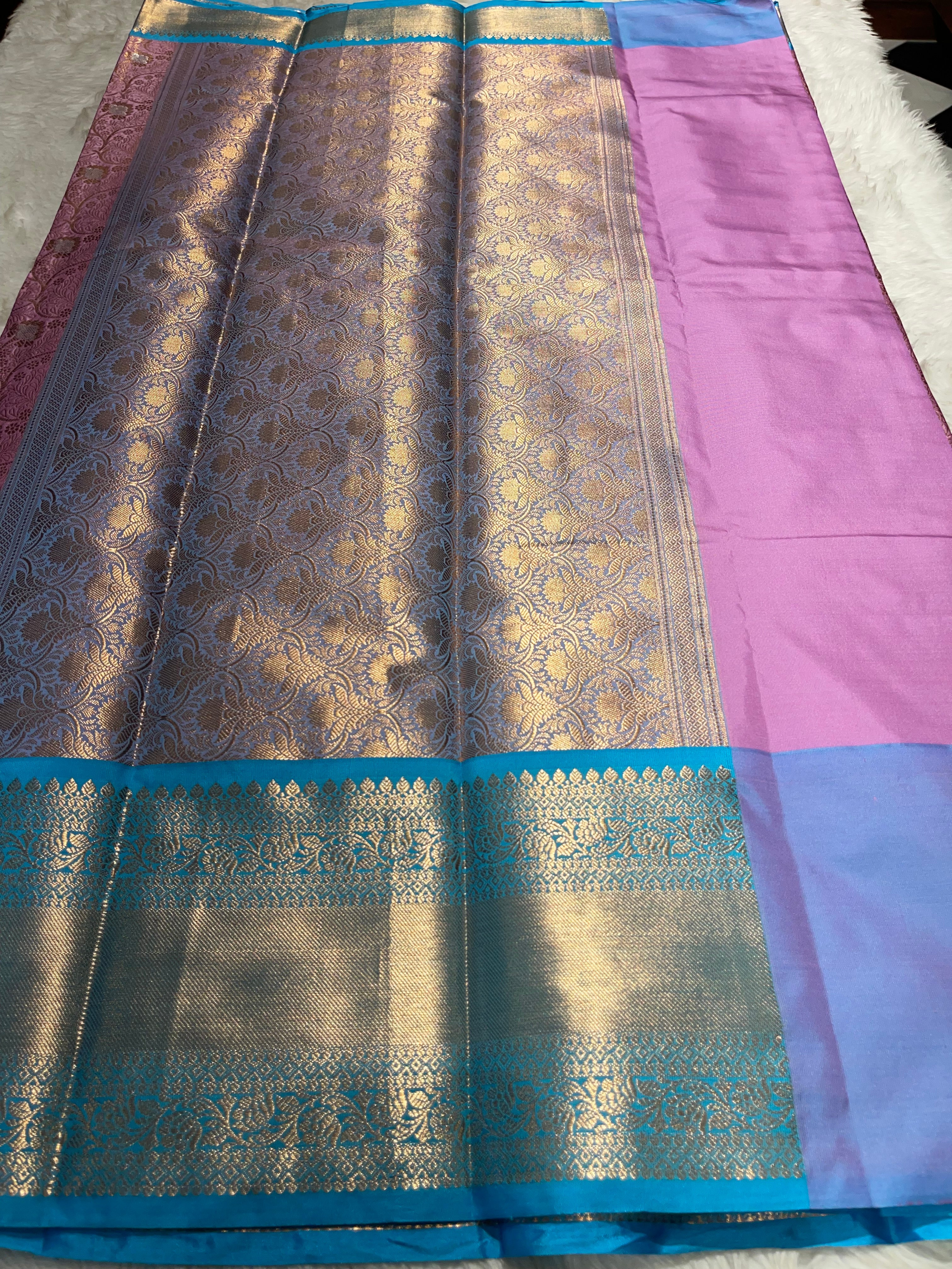 Anika’s Floral brocade semi silk  Saree-AF02