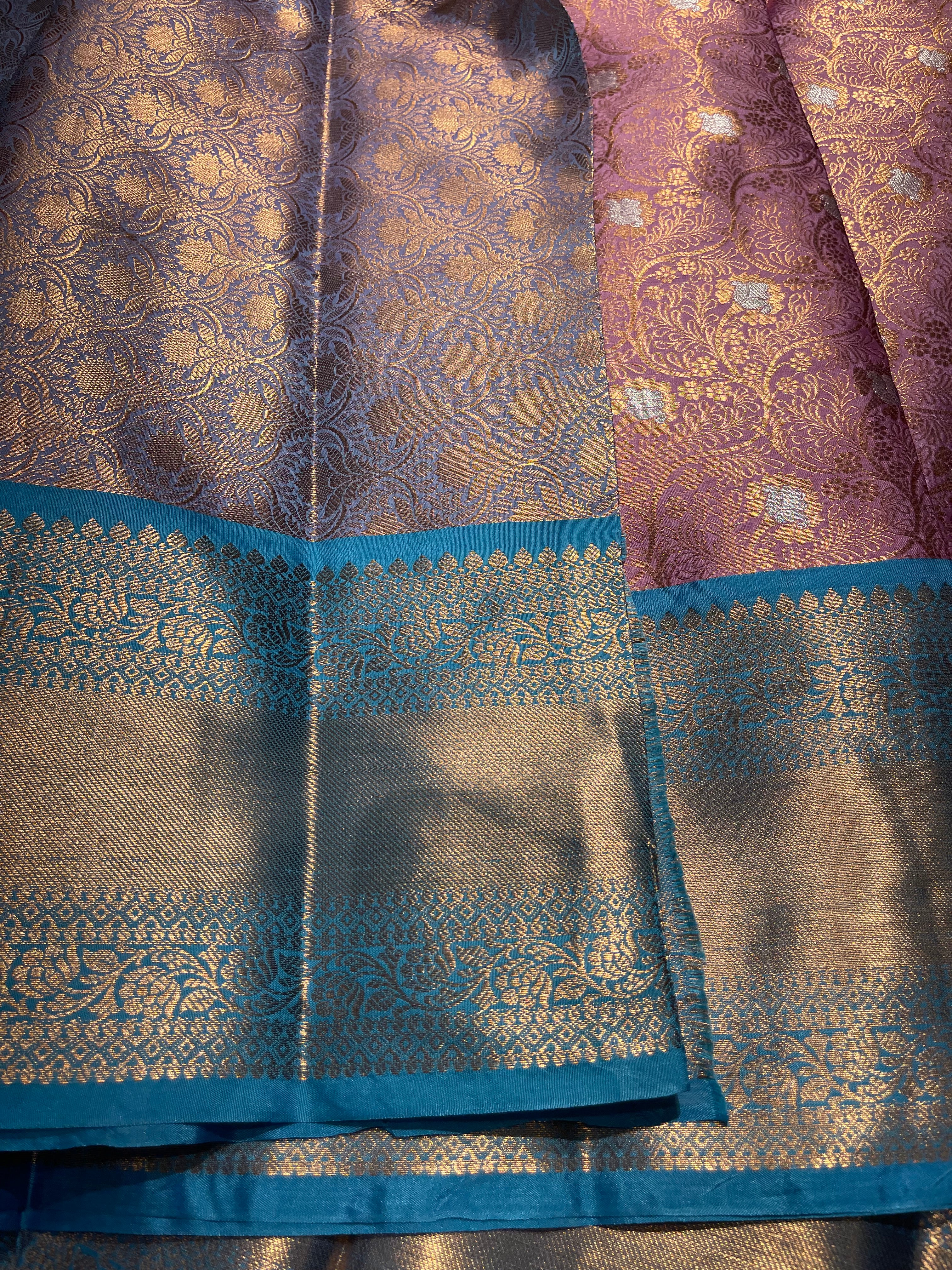 Anika’s Floral brocade semi silk  Saree-AF02