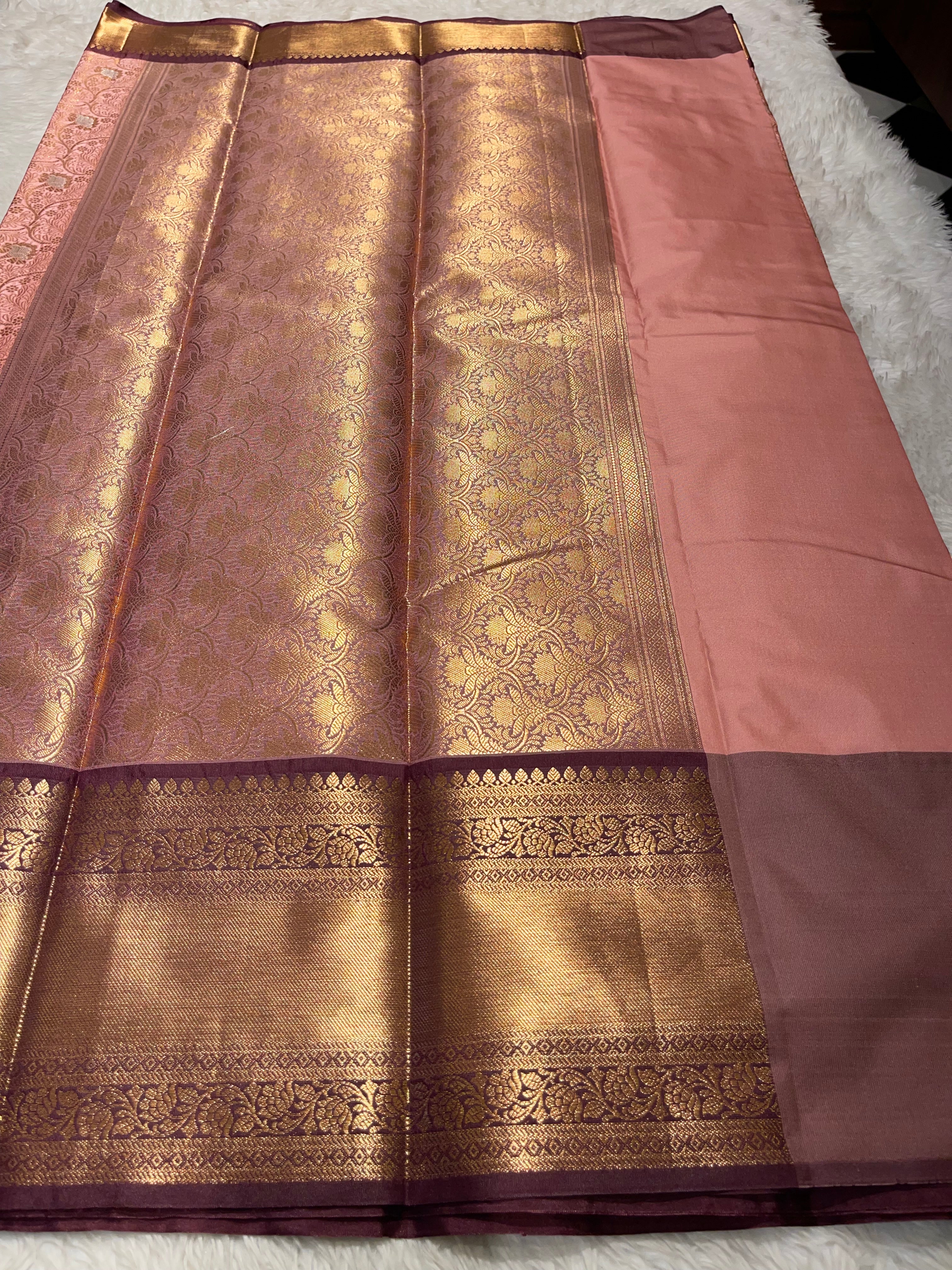 Anika’s Floral brocade semi silk  Saree-AF01