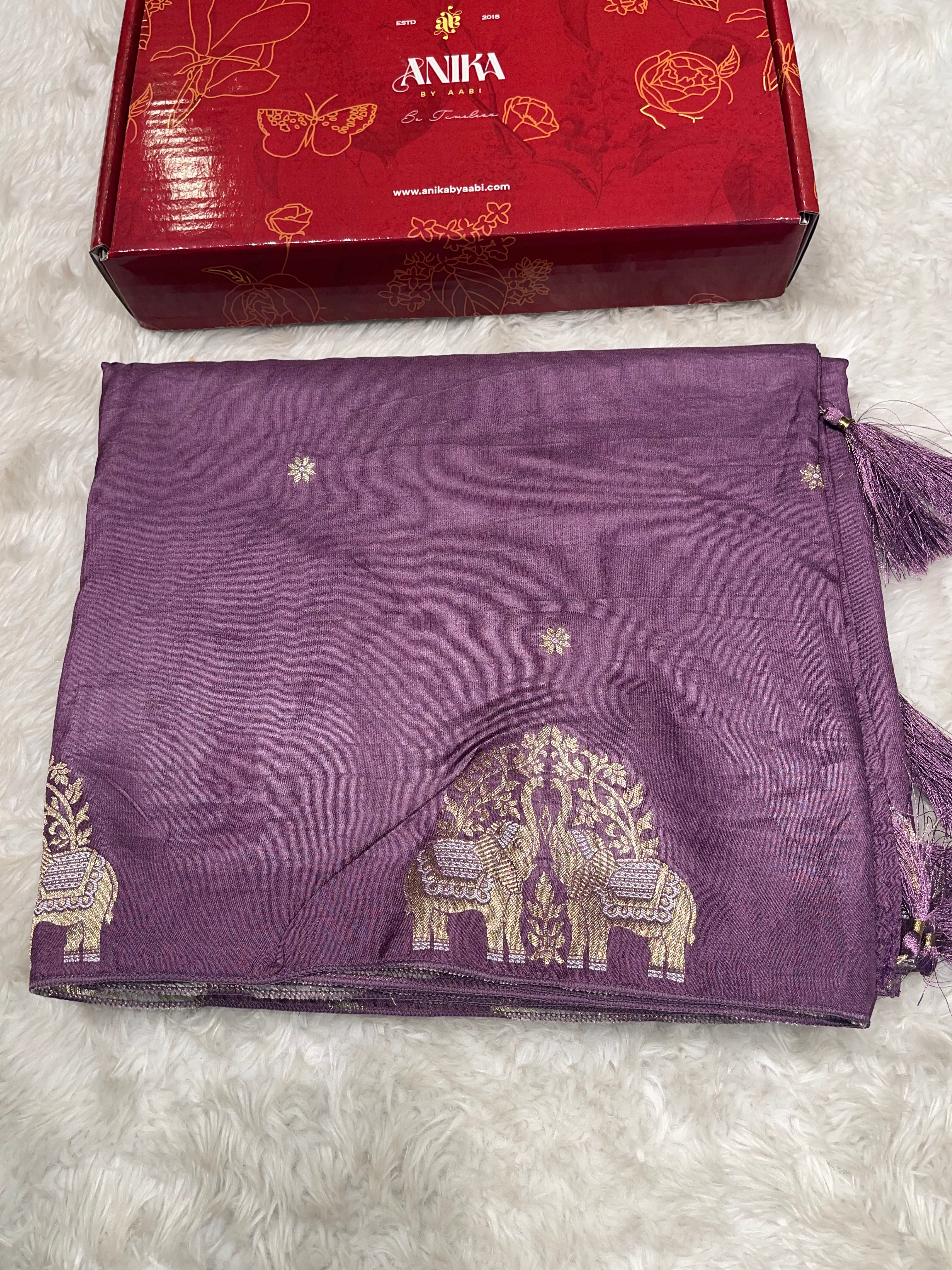 Banarasi chinon silk saree - Masaba Purple -MP01