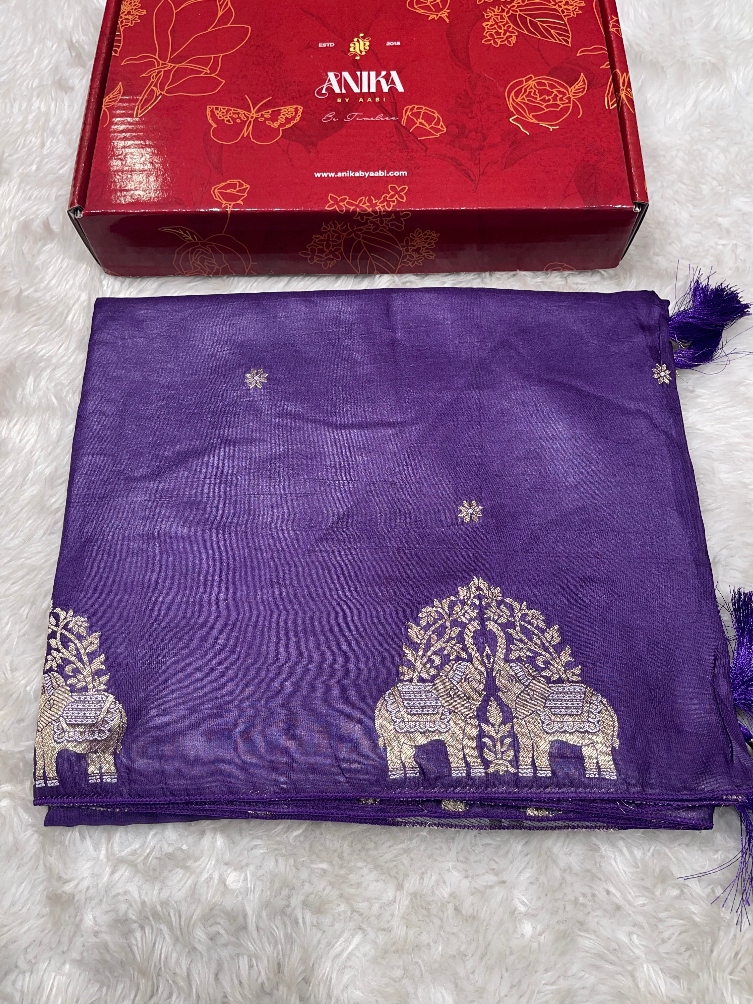 Banarasi chinon silk saree - Masaba Purple -MP04