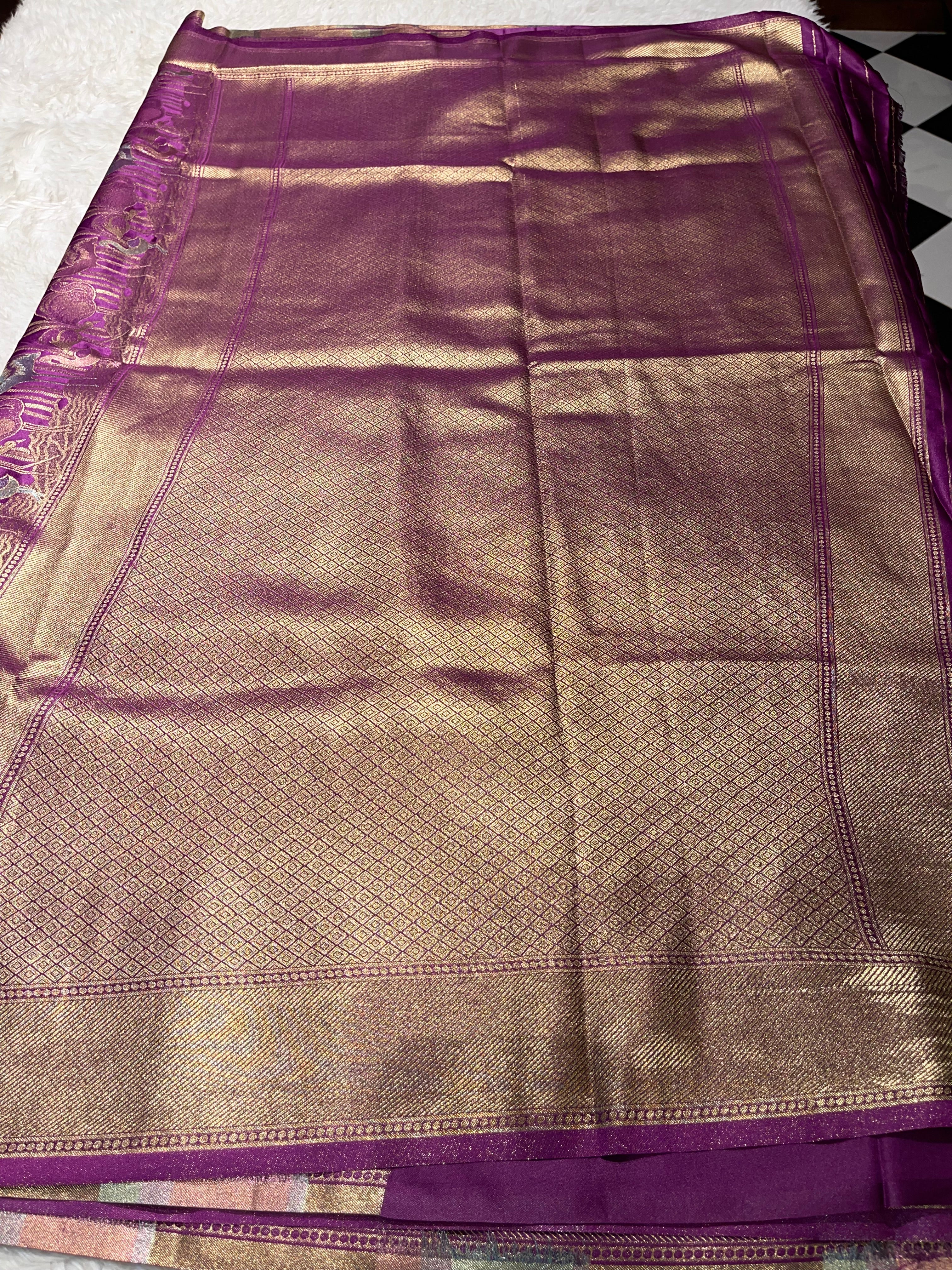 Banarasi semi katan mushro soft silk Saree- BSK02