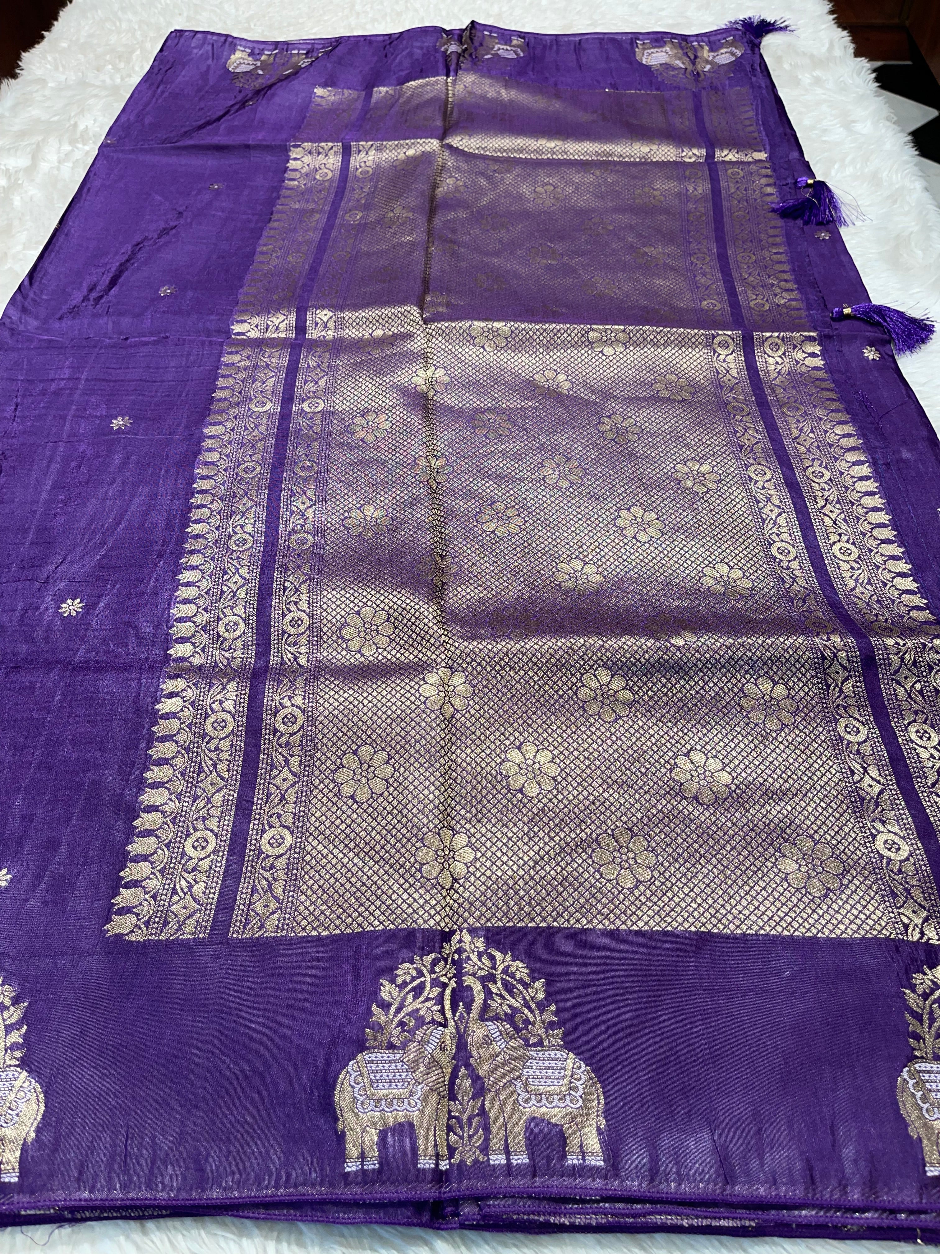 Banarasi chinon silk saree - Masaba Purple -MP04