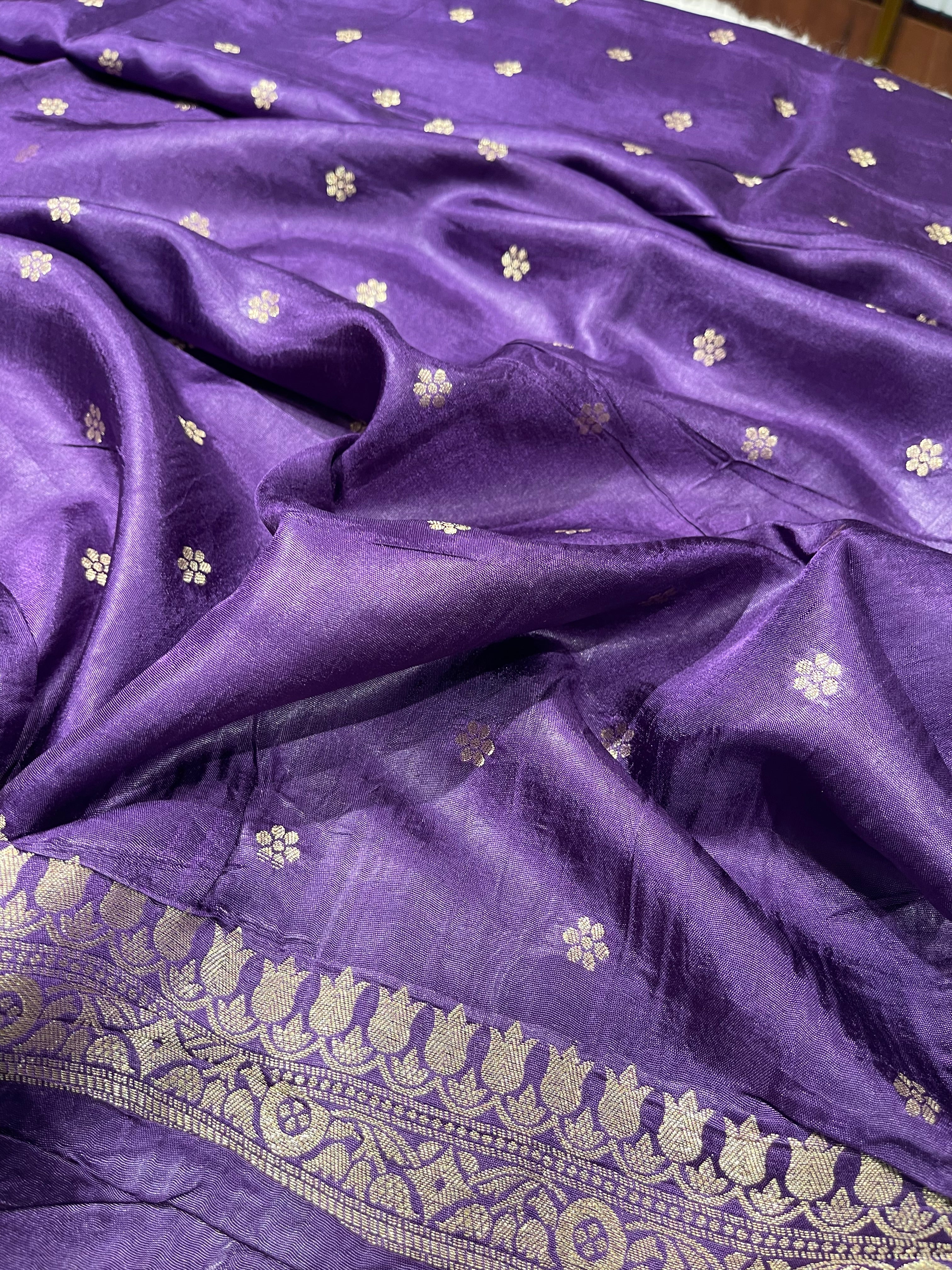 Banarasi chinon silk saree - Masaba Purple -MP04