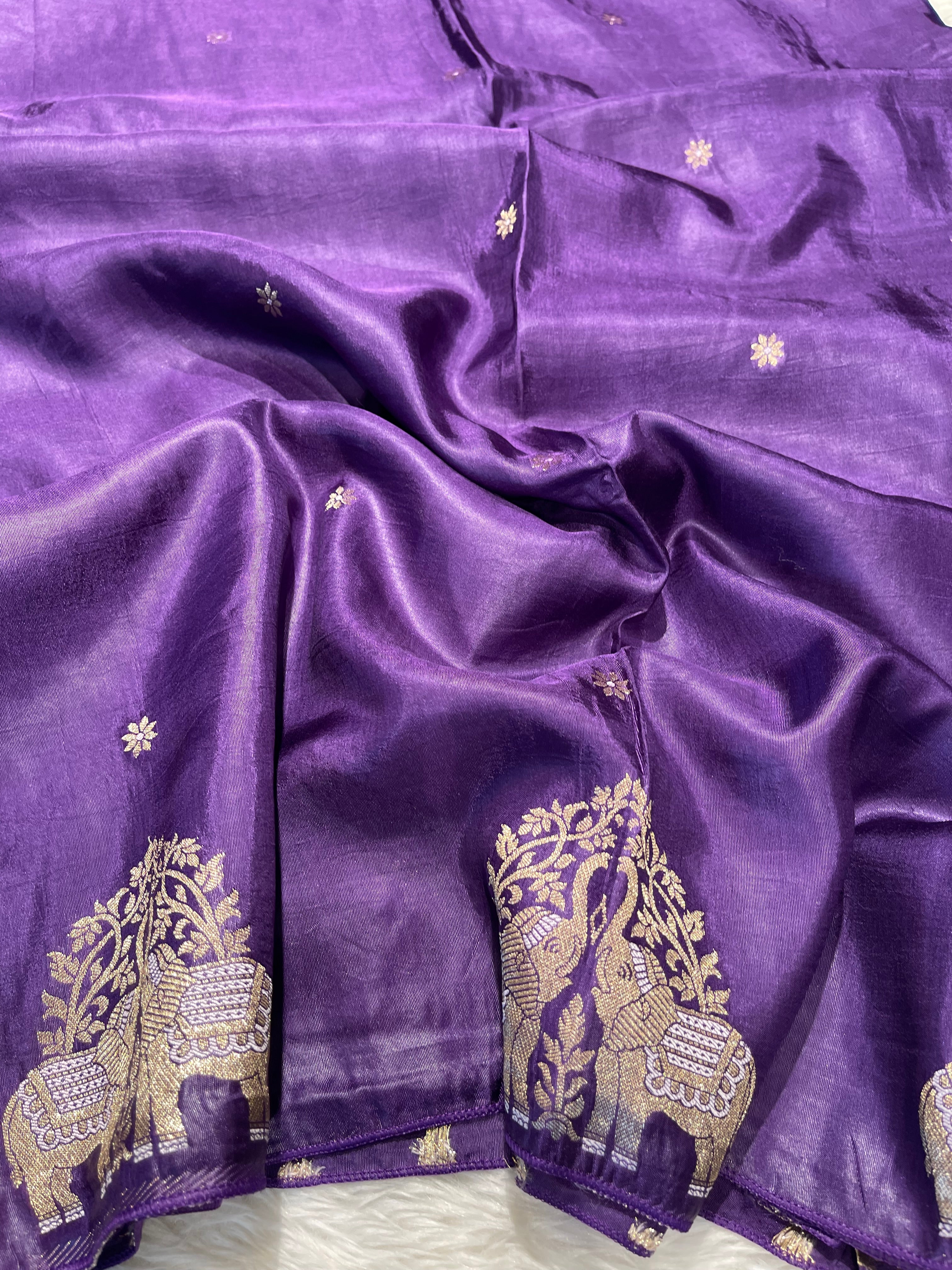 Banarasi chinon silk saree - Masaba Purple -MP04