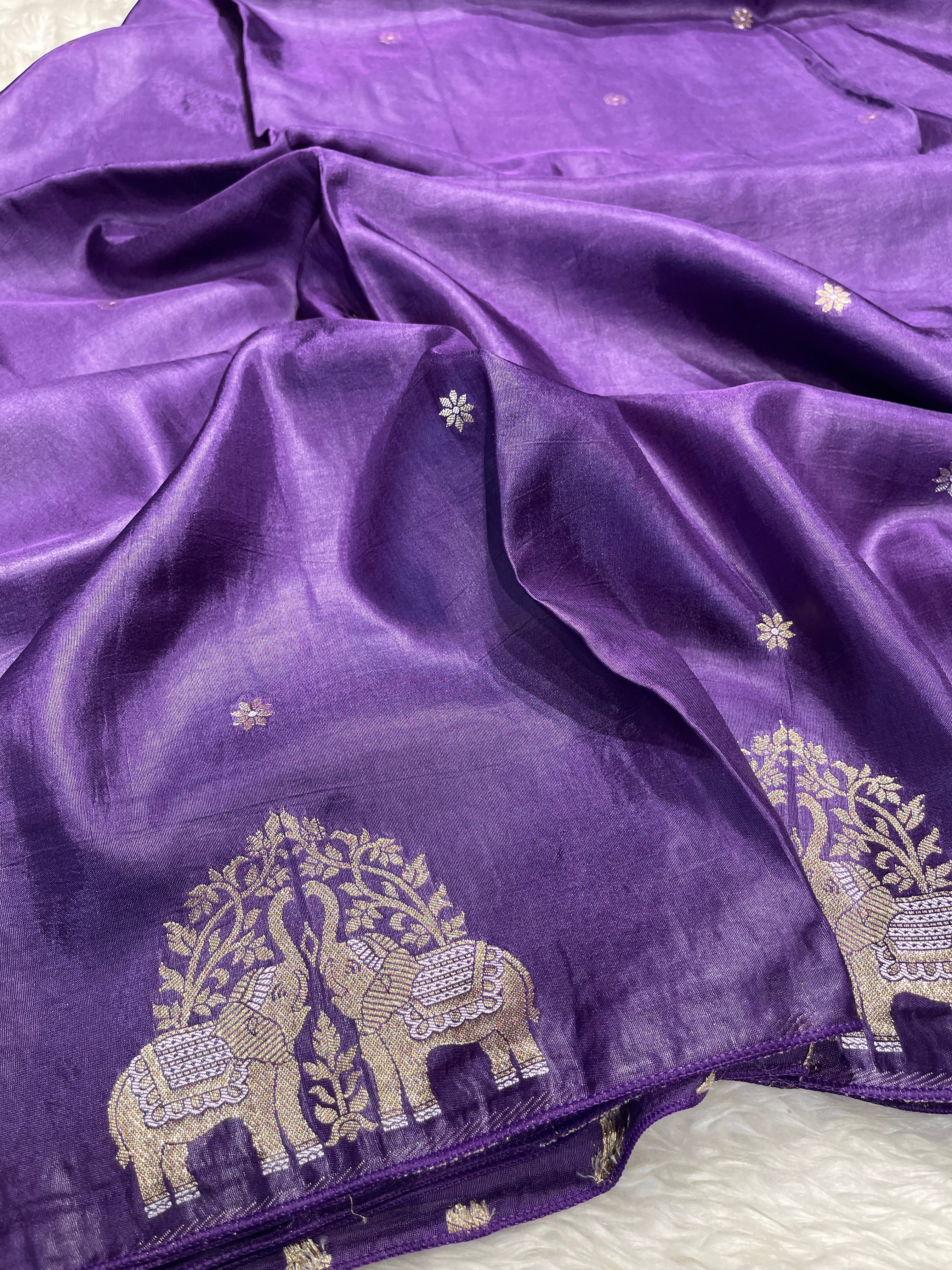Banarasi chinon silk saree - Masaba Purple -MP04