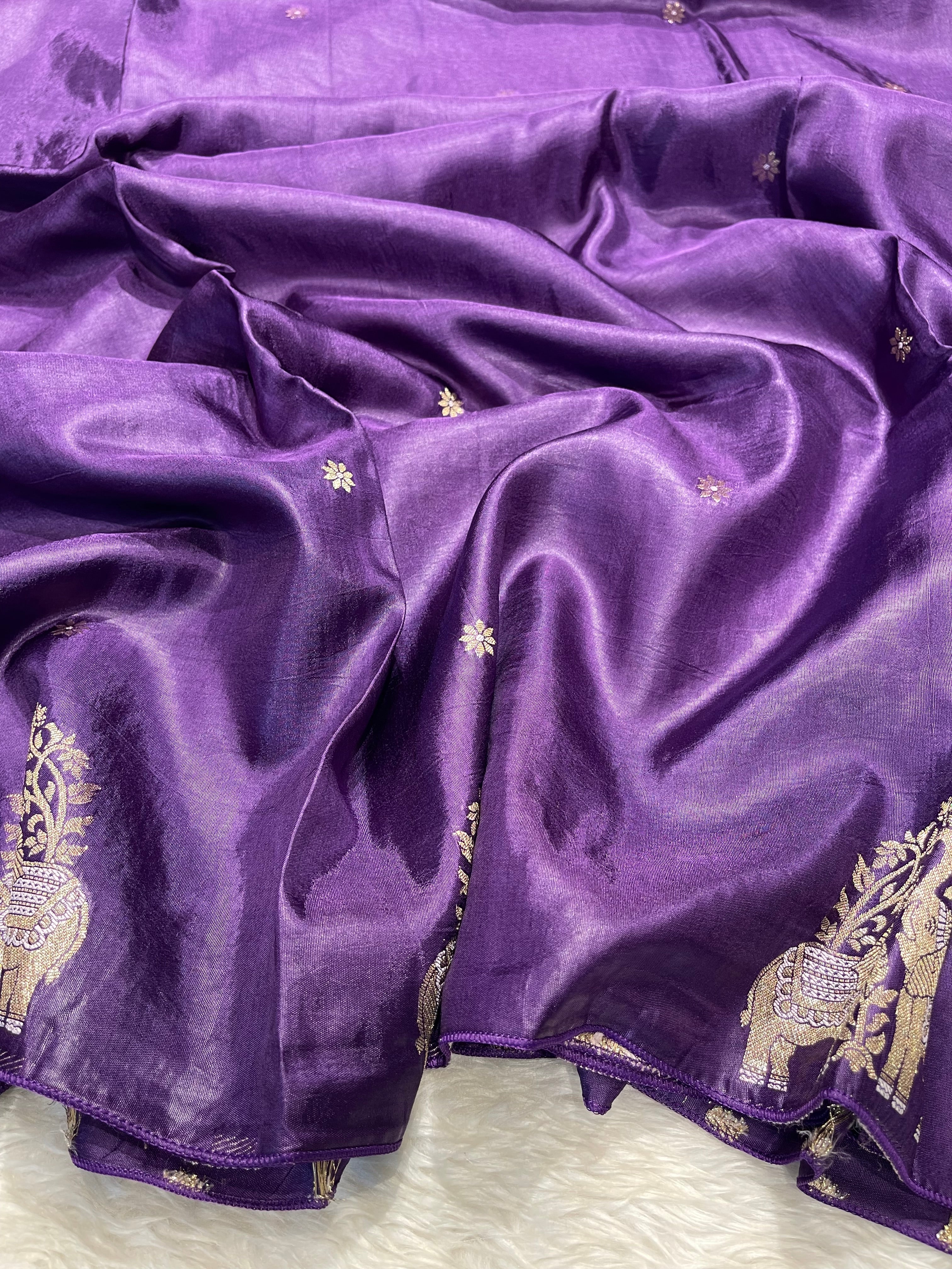Banarasi chinon silk saree - Masaba Purple -MP04