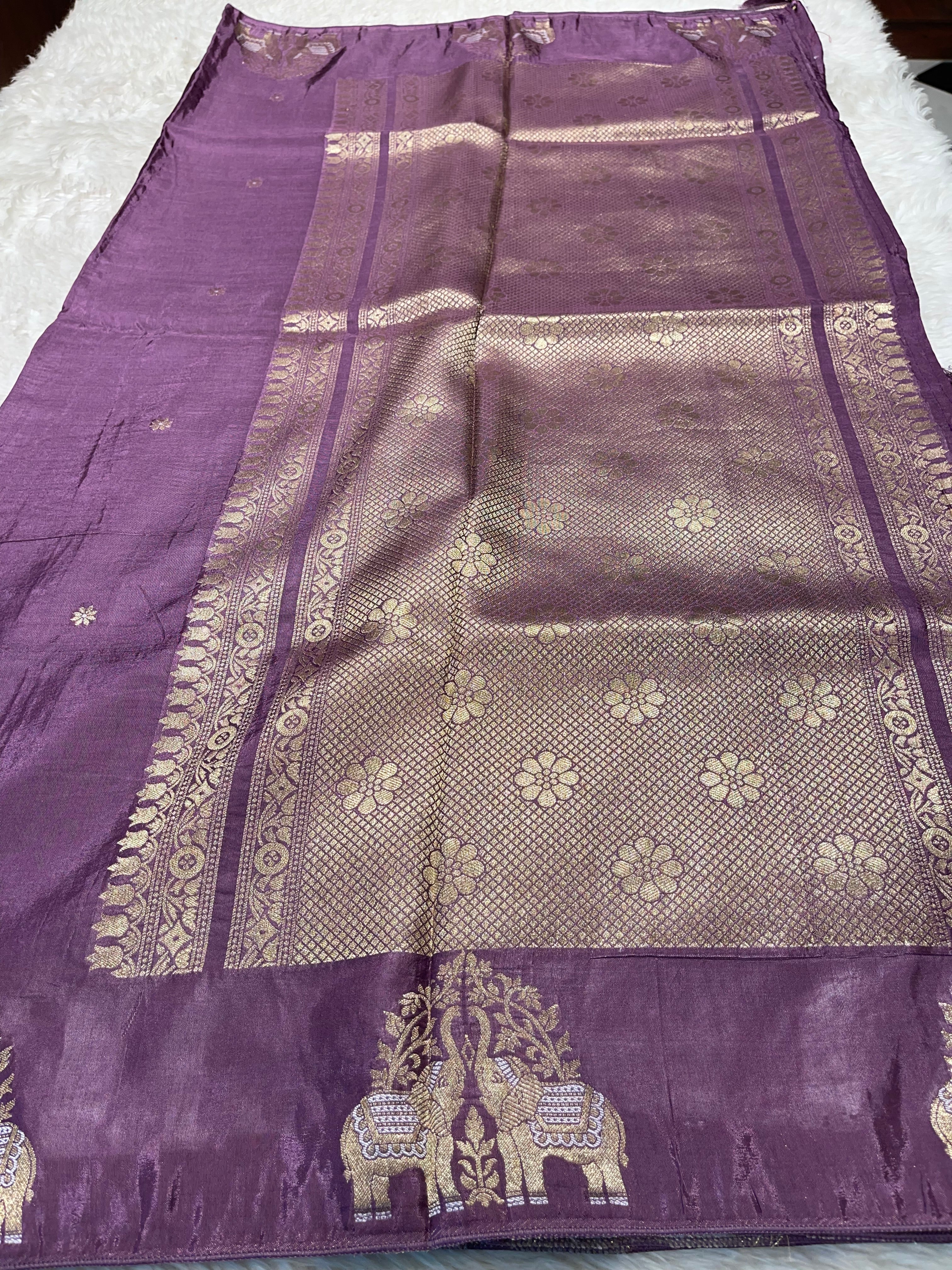 Banarasi chinon silk saree - Masaba Purple -MP01