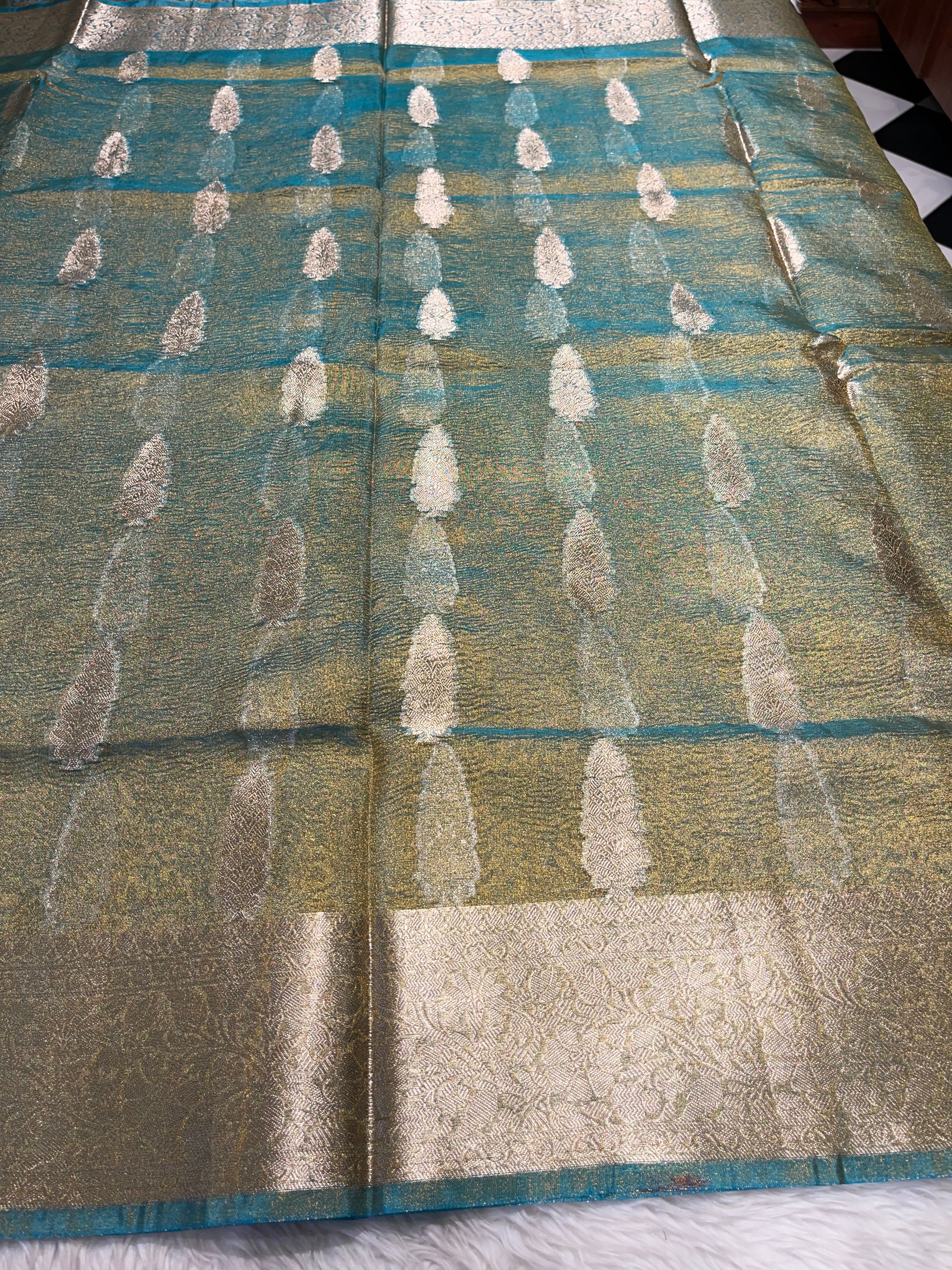 CRUSH MOTIF-PASTEL SKY BLUE SAREE