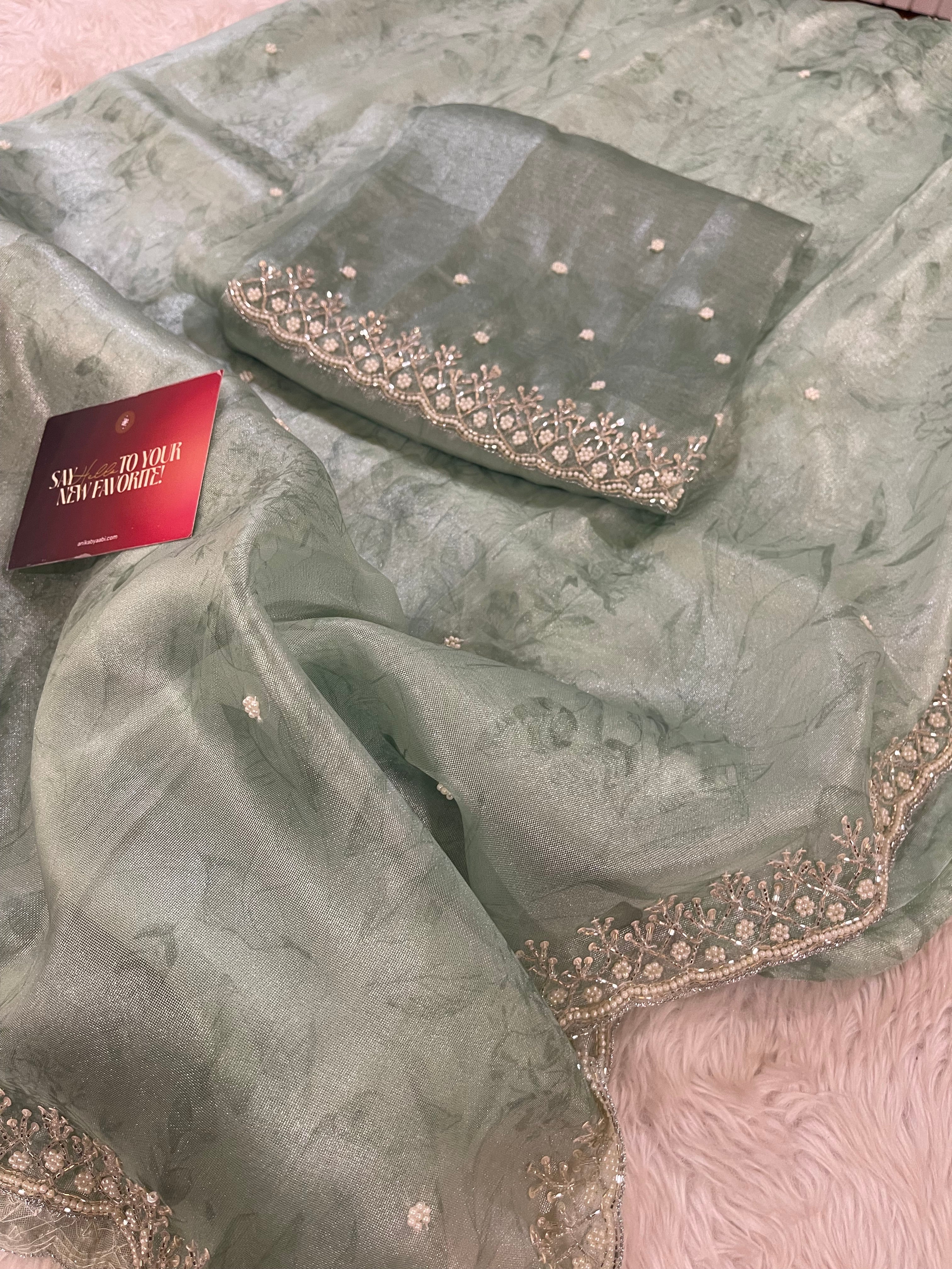 DAFFODIL FLORAL - SKY BLUE SAREE