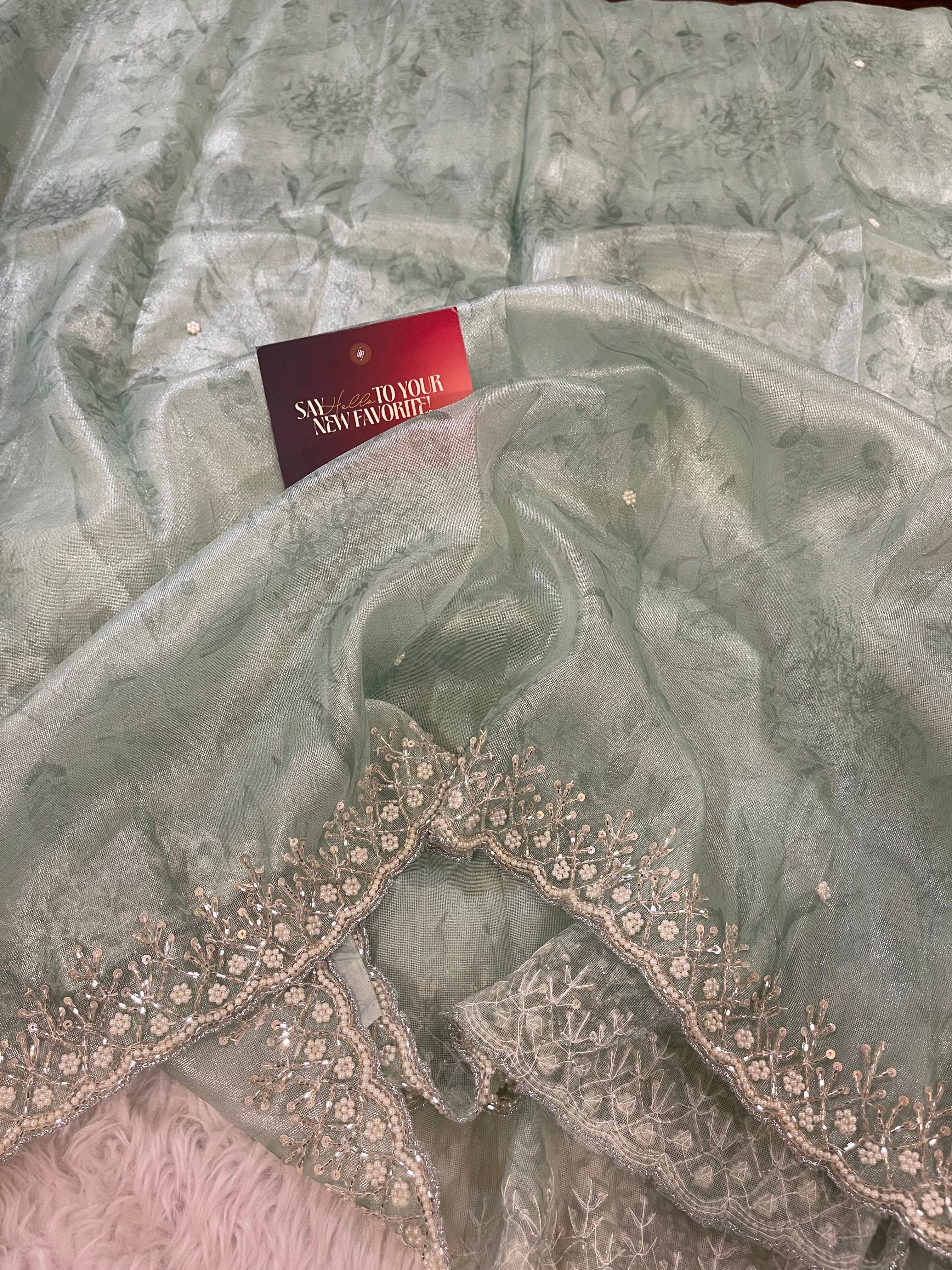 DAFFODIL FLORAL - SKY BLUE SAREE