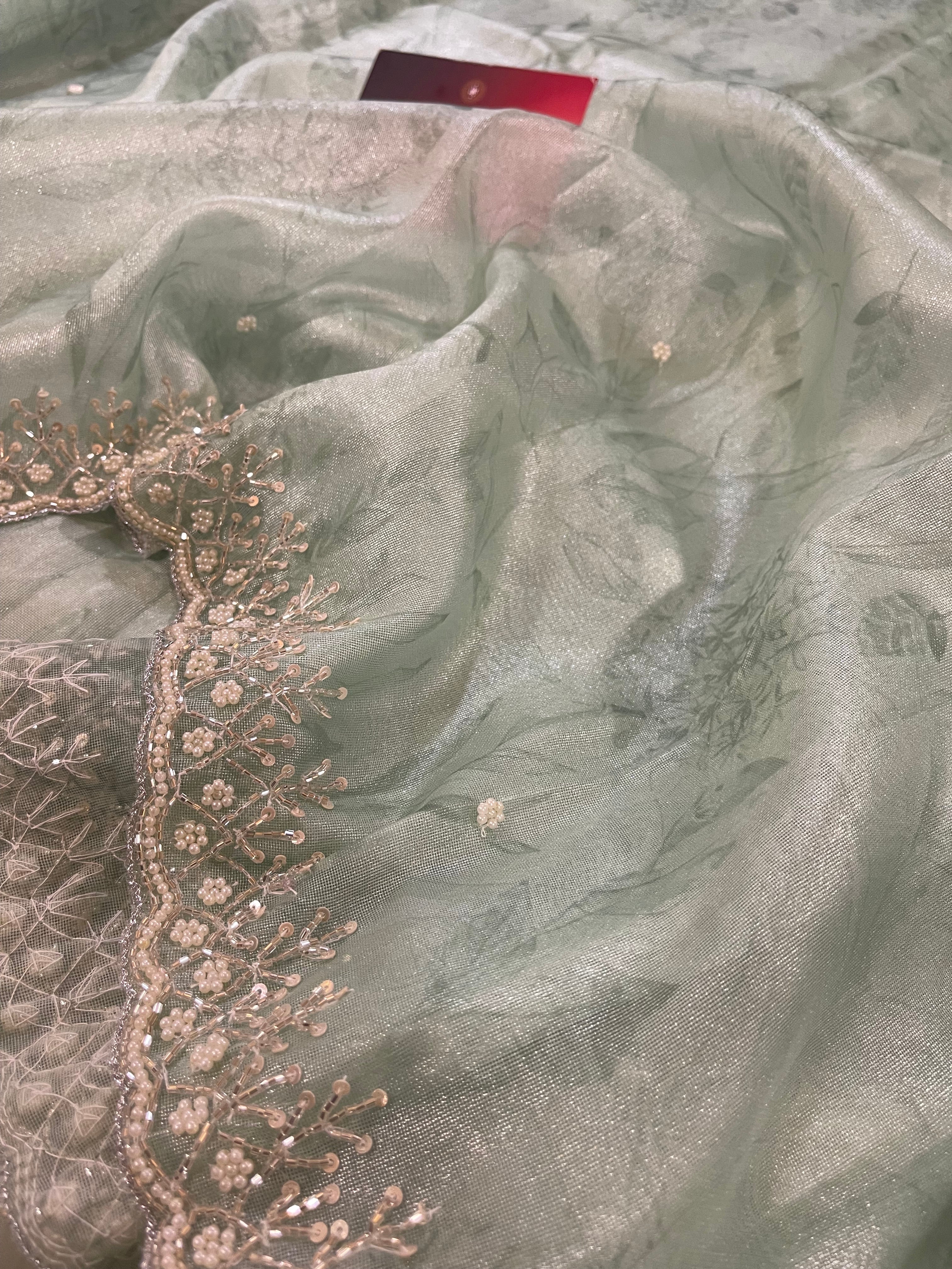 DAFFODIL FLORAL - SKY BLUE SAREE