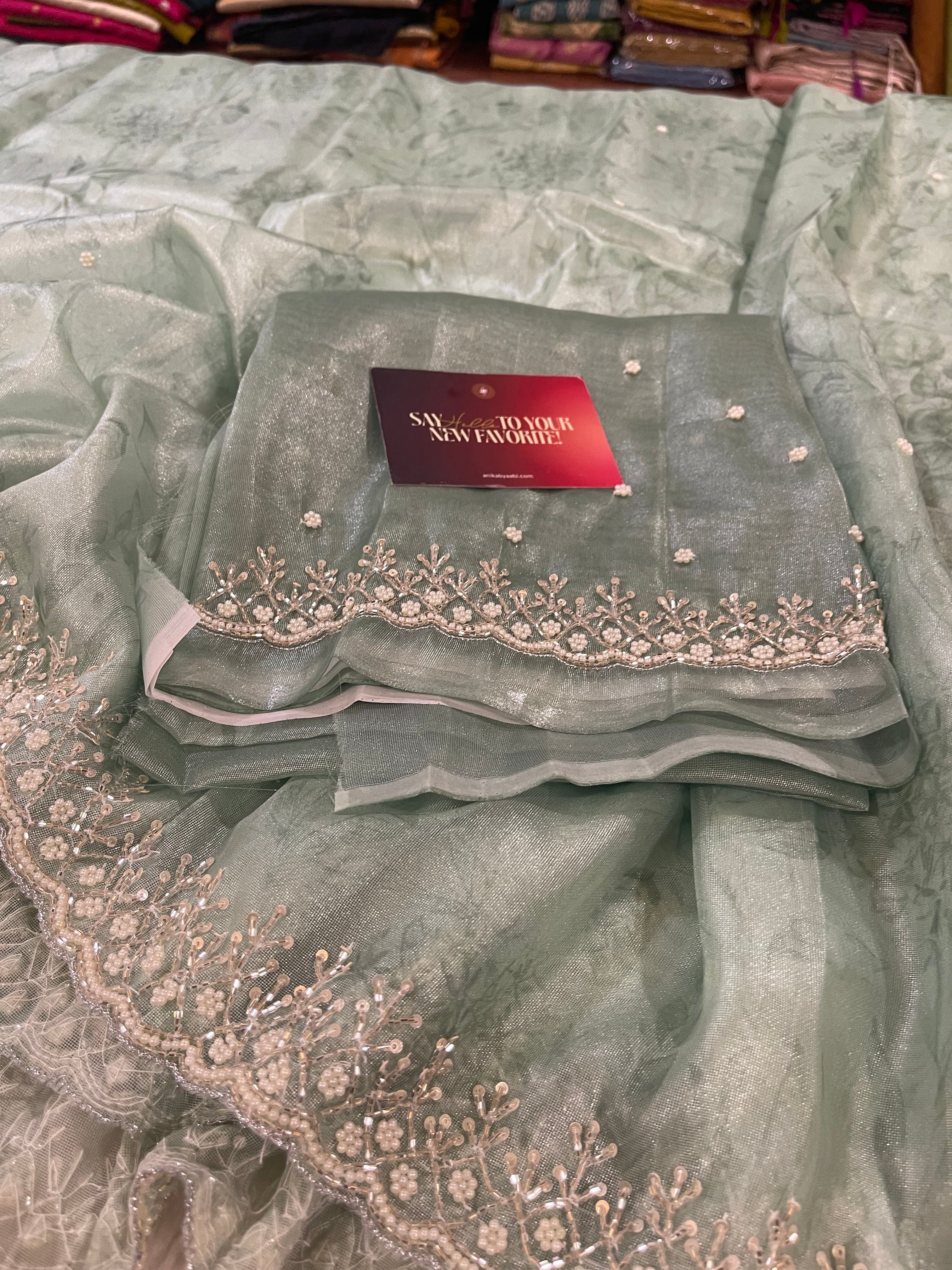 DAFFODIL FLORAL - SKY BLUE SAREE