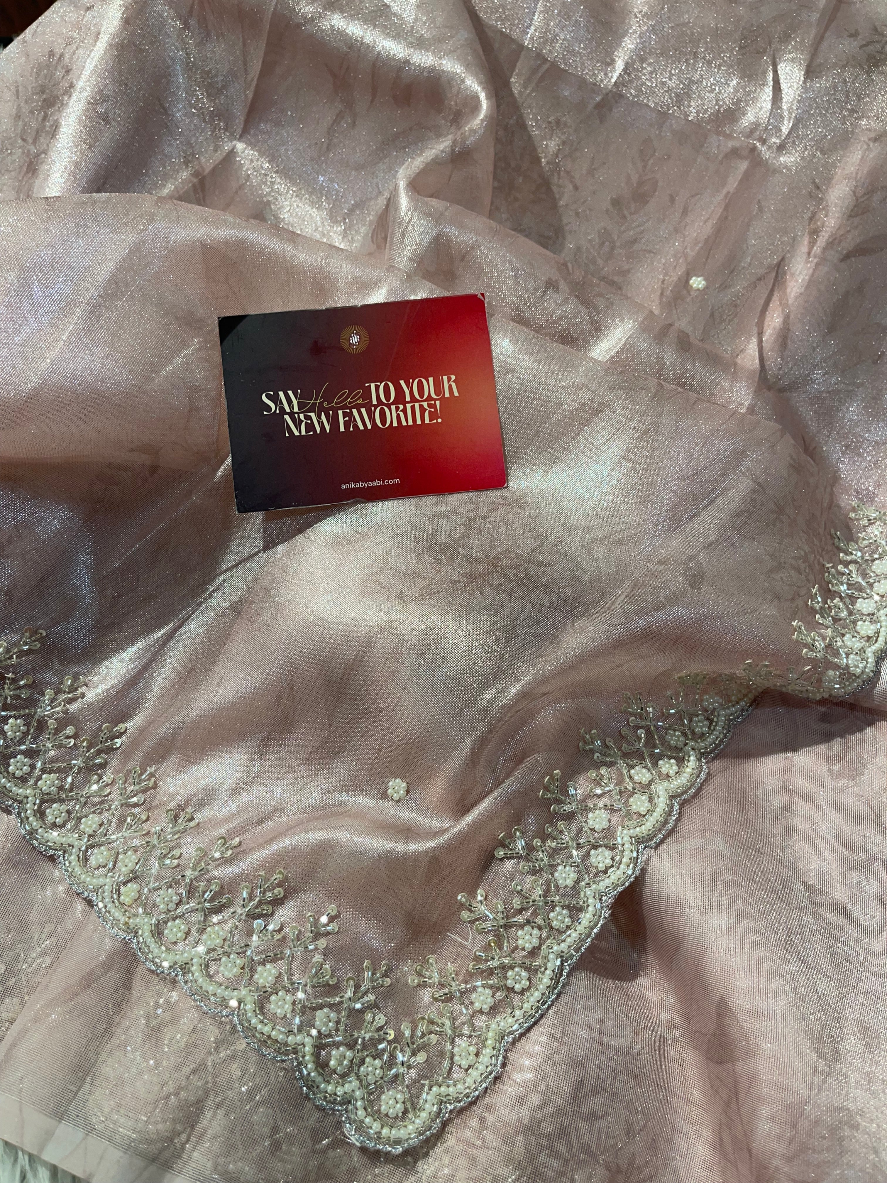 DAFFODIL FLORAL - PINK SAREE -AA01