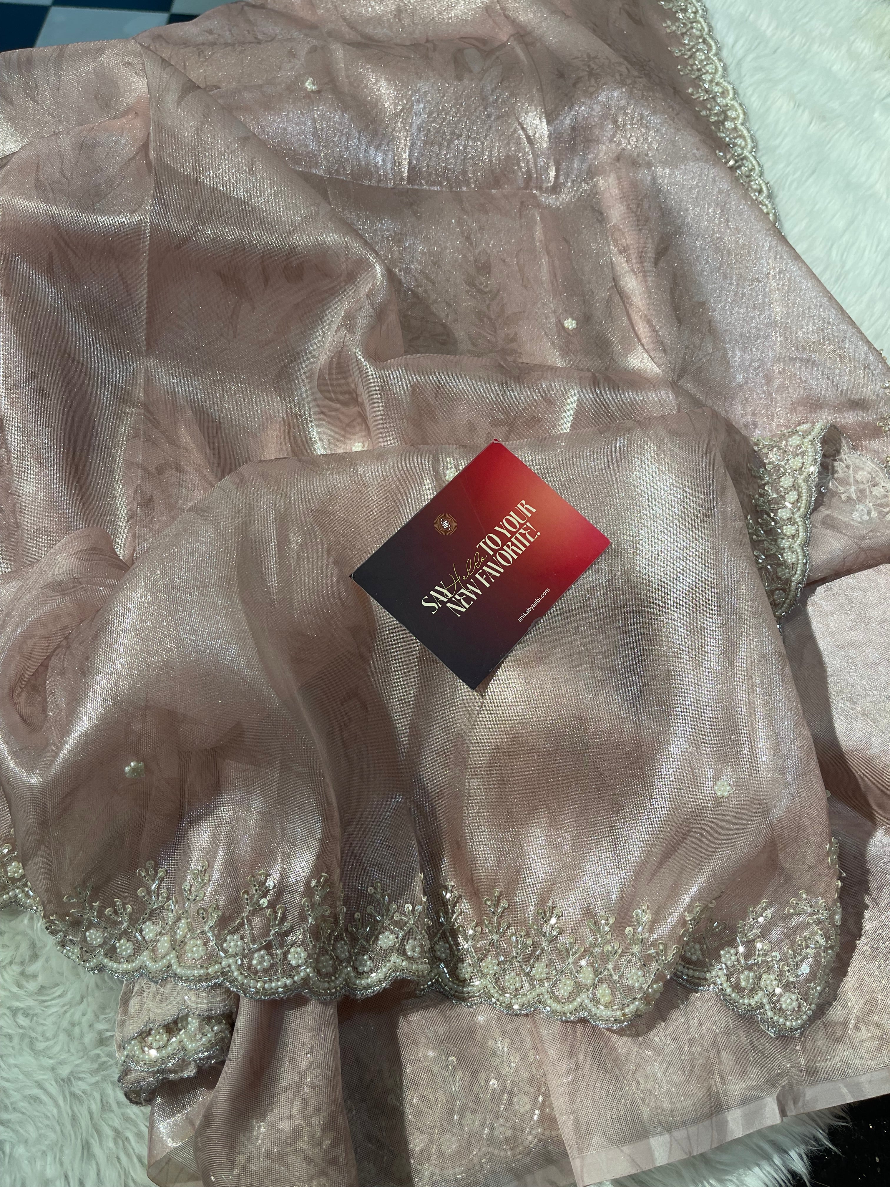 DAFFODIL FLORAL - PINK SAREE -AA01