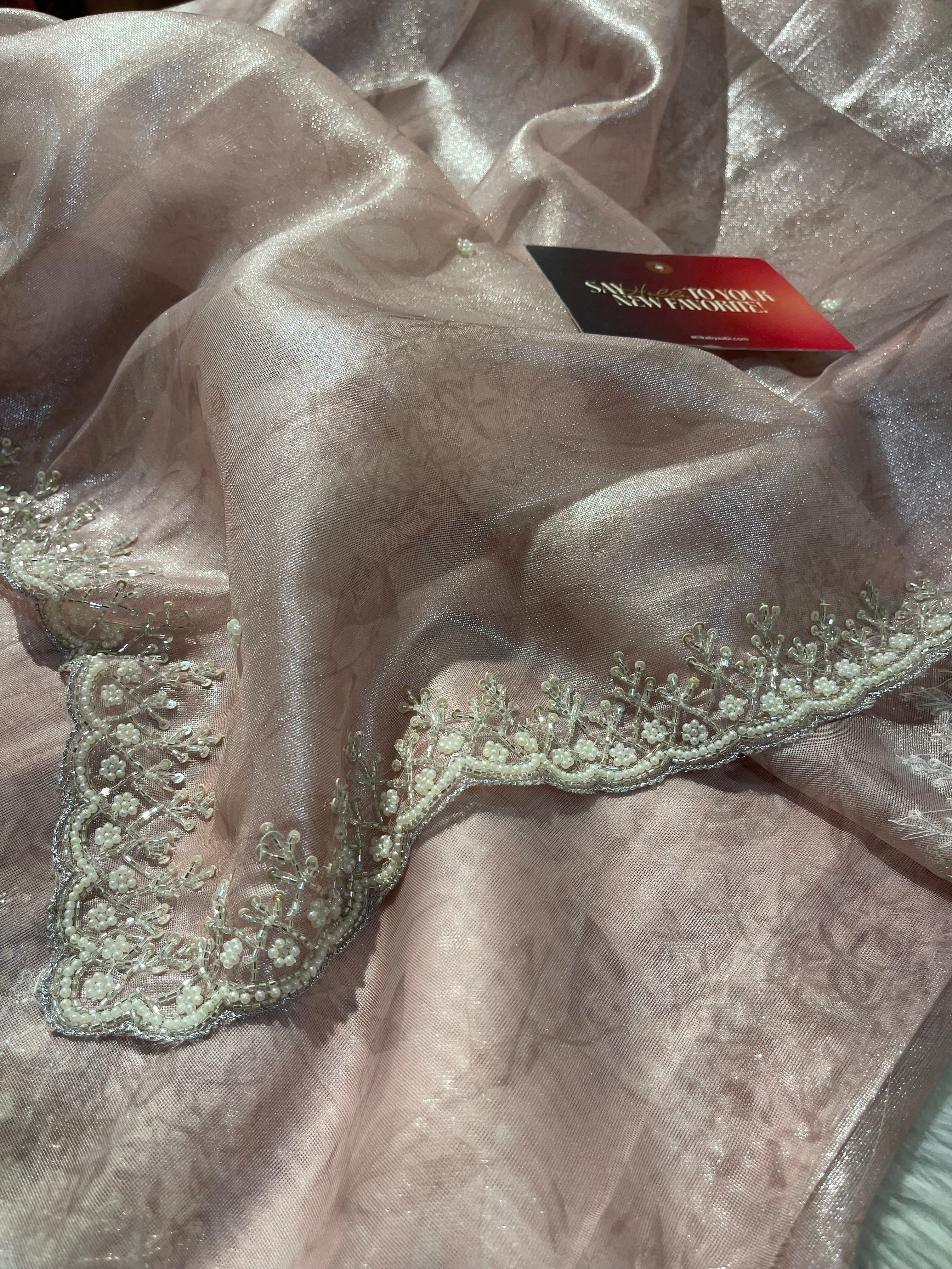 DAFFODIL FLORAL - PINK SAREE -AA01