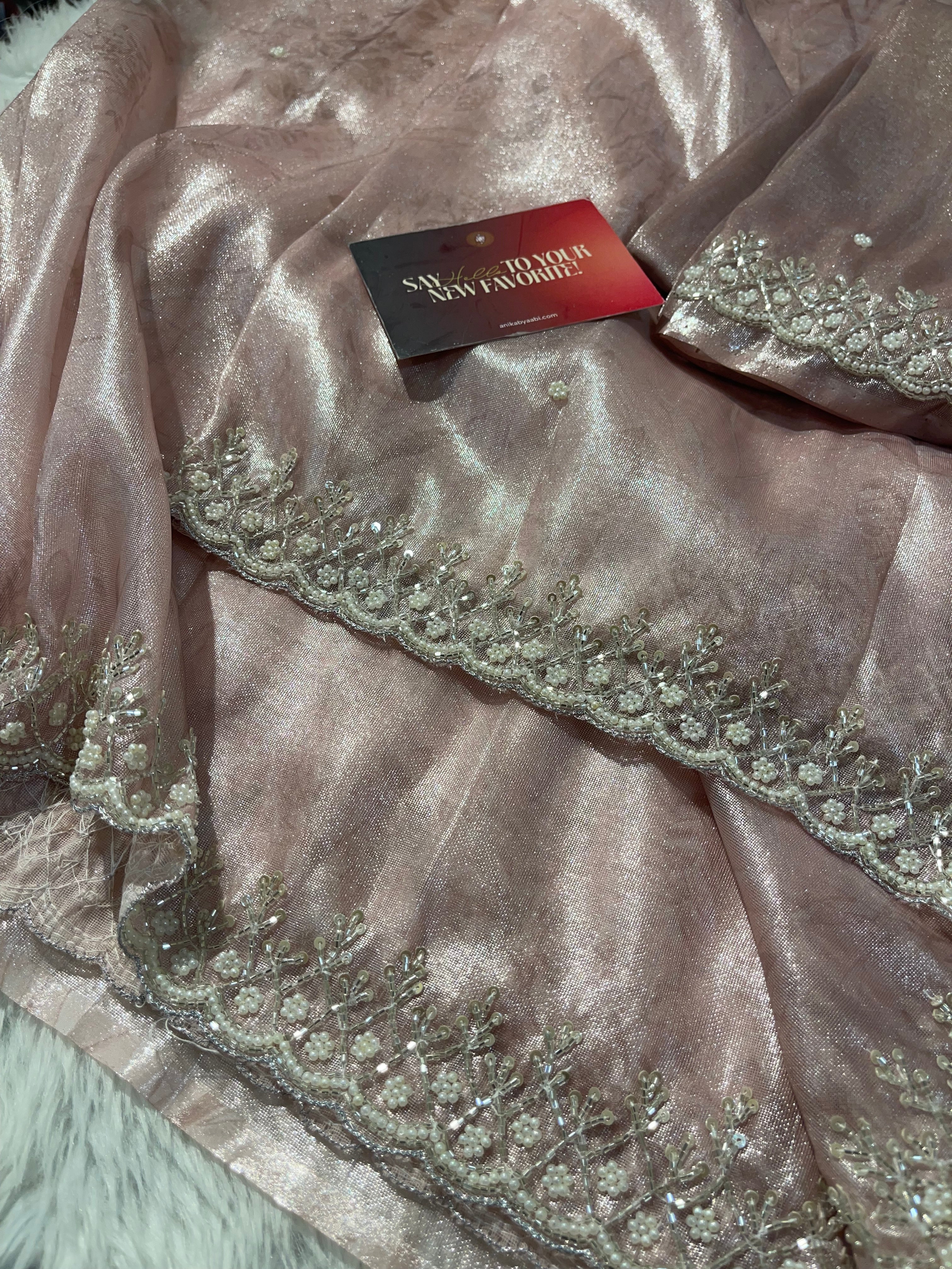 DAFFODIL FLORAL - PINK SAREE -AA01