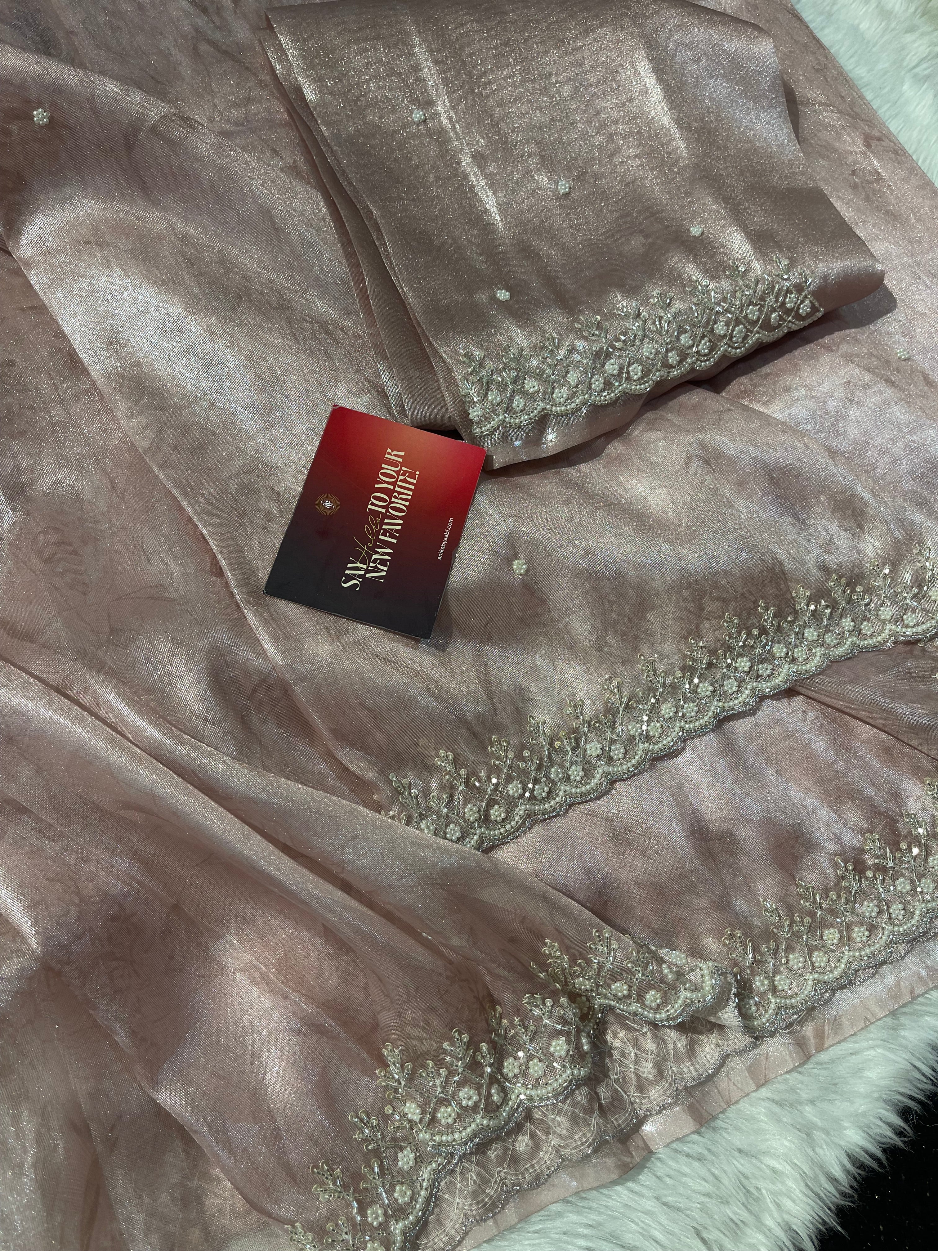 DAFFODIL FLORAL - PINK SAREE -AA01