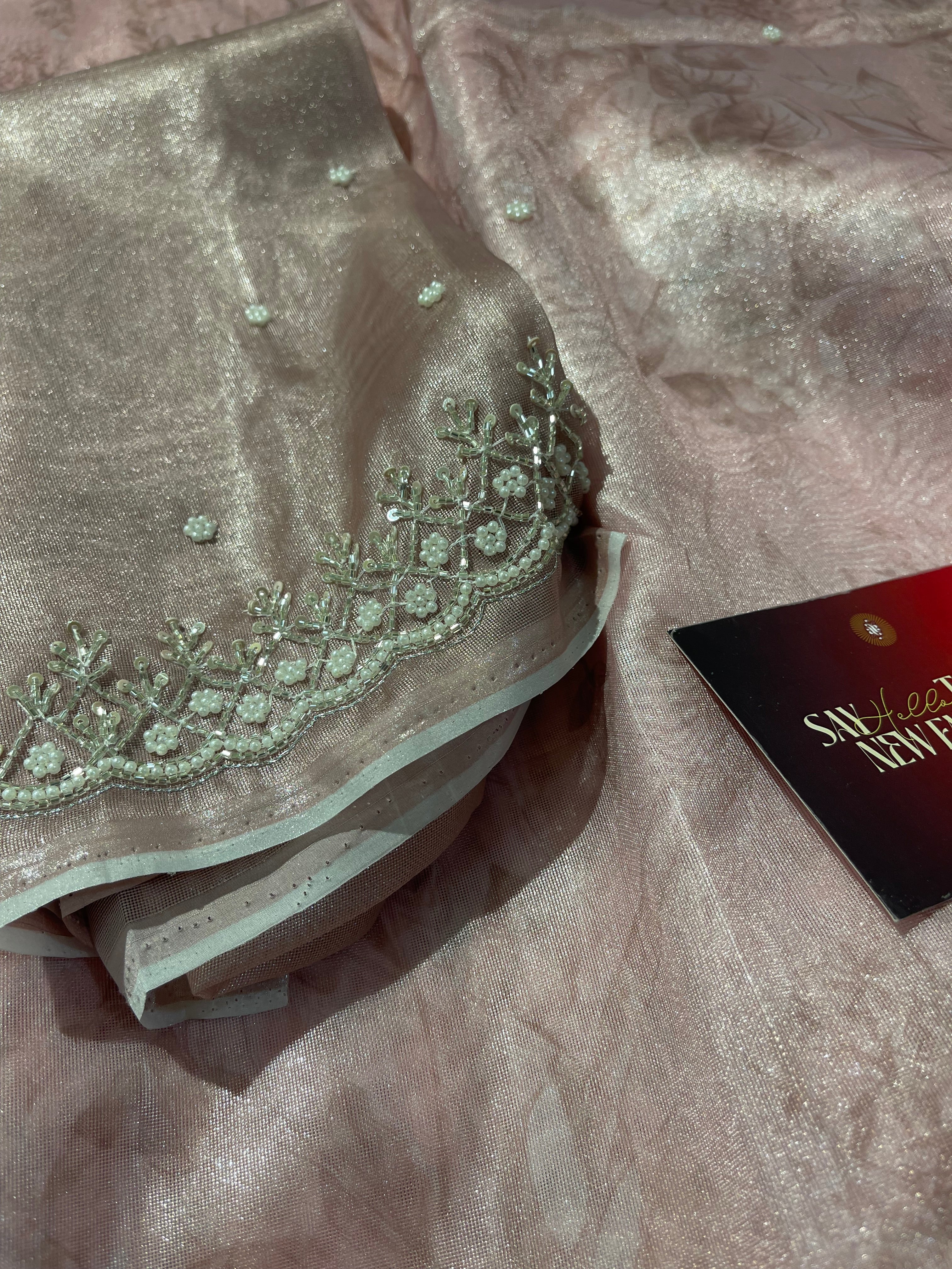 DAFFODIL FLORAL - PINK SAREE -AA02