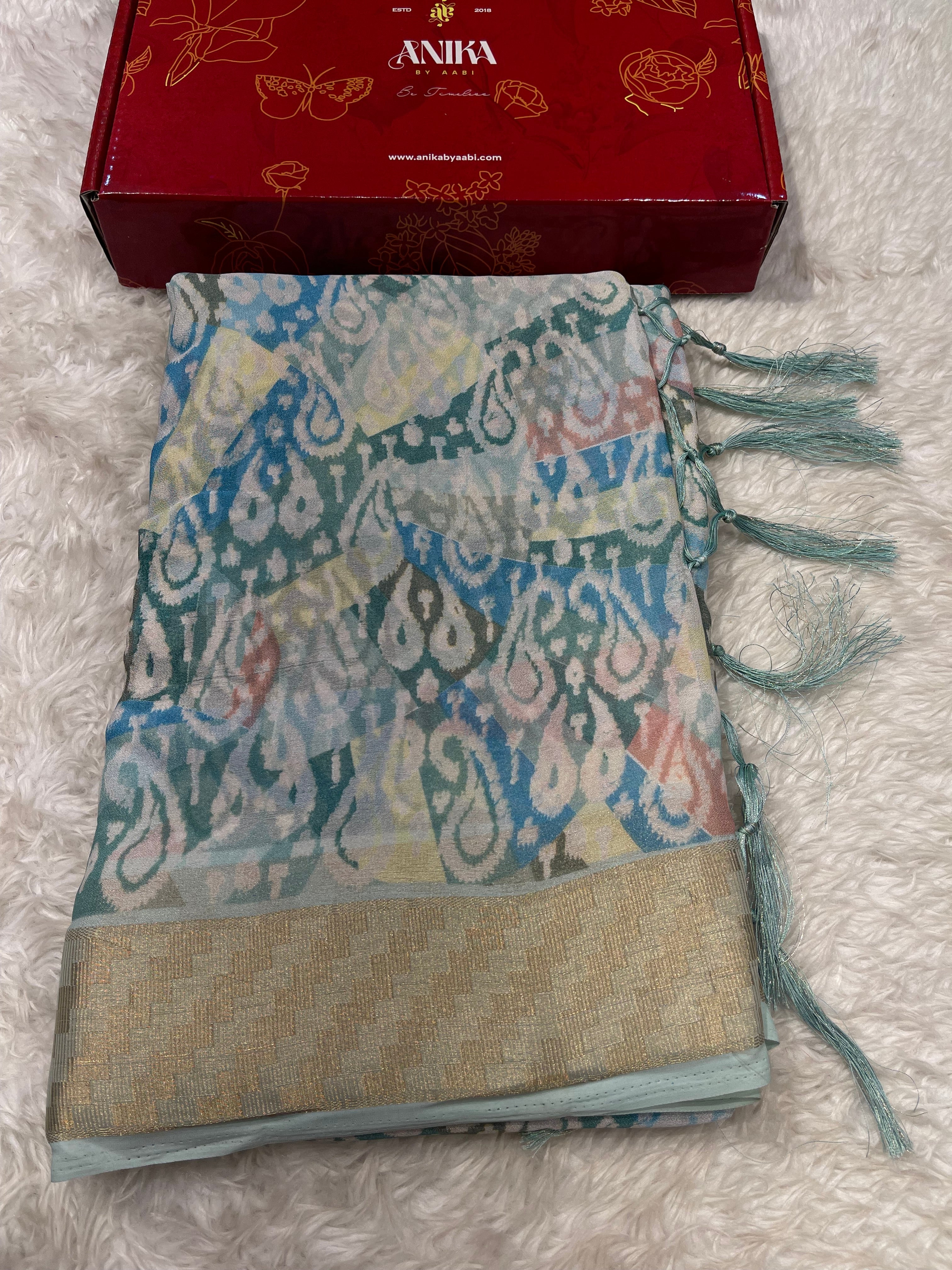 Parni-soft chinon jute saree-PC02