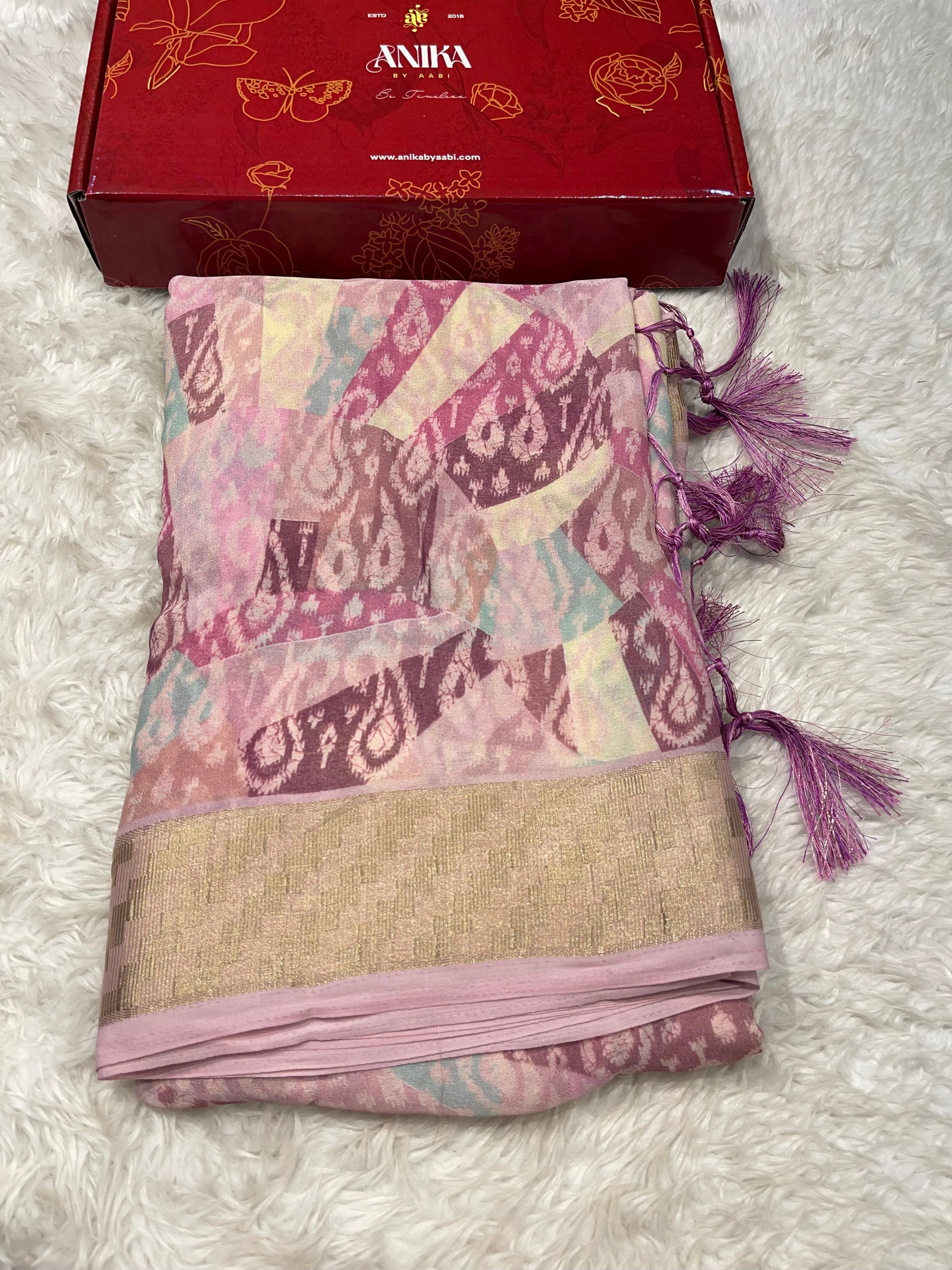 Parni-soft chinon jute saree-PC04