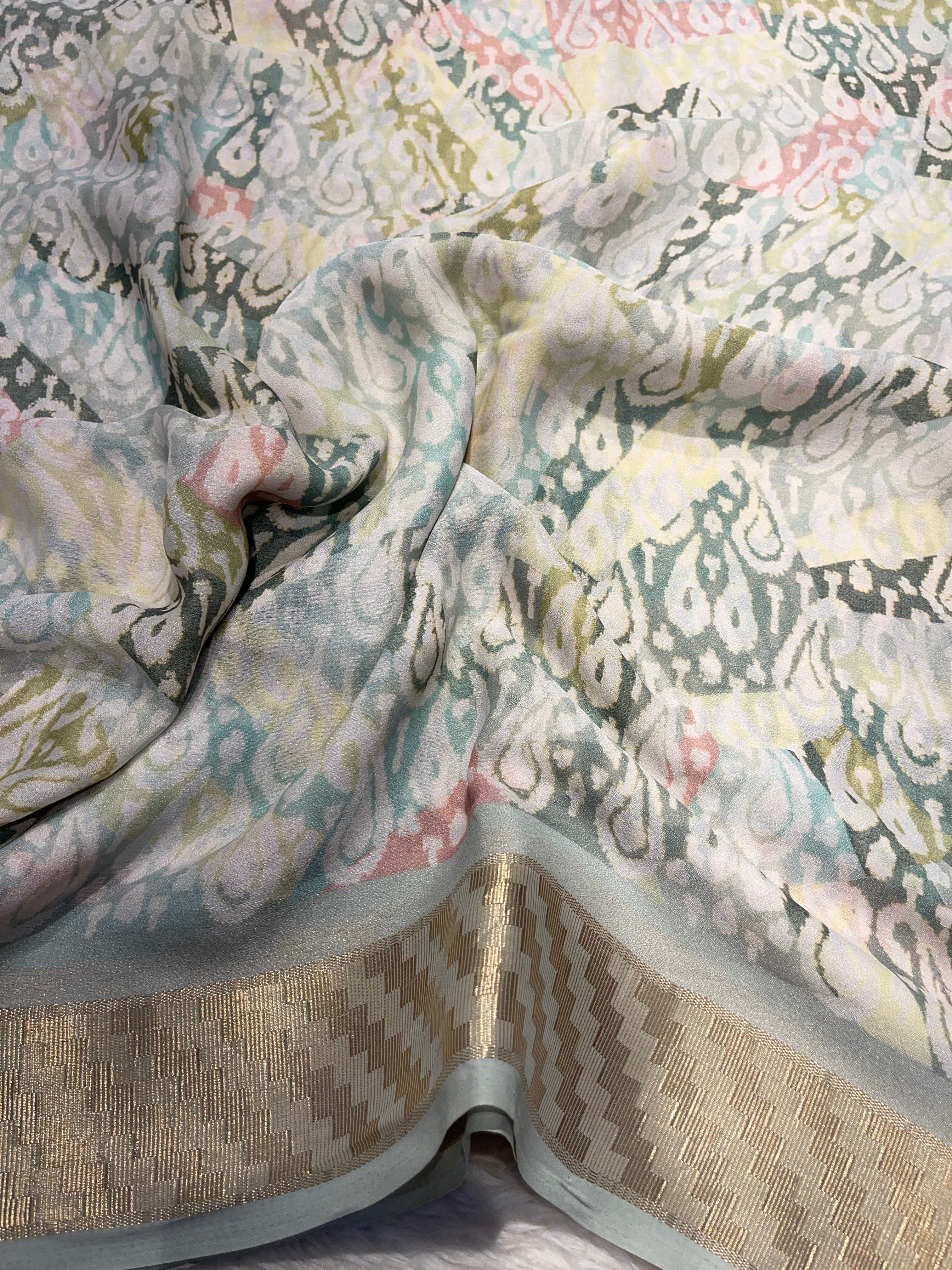 Parni-soft chinon jute saree-PC06