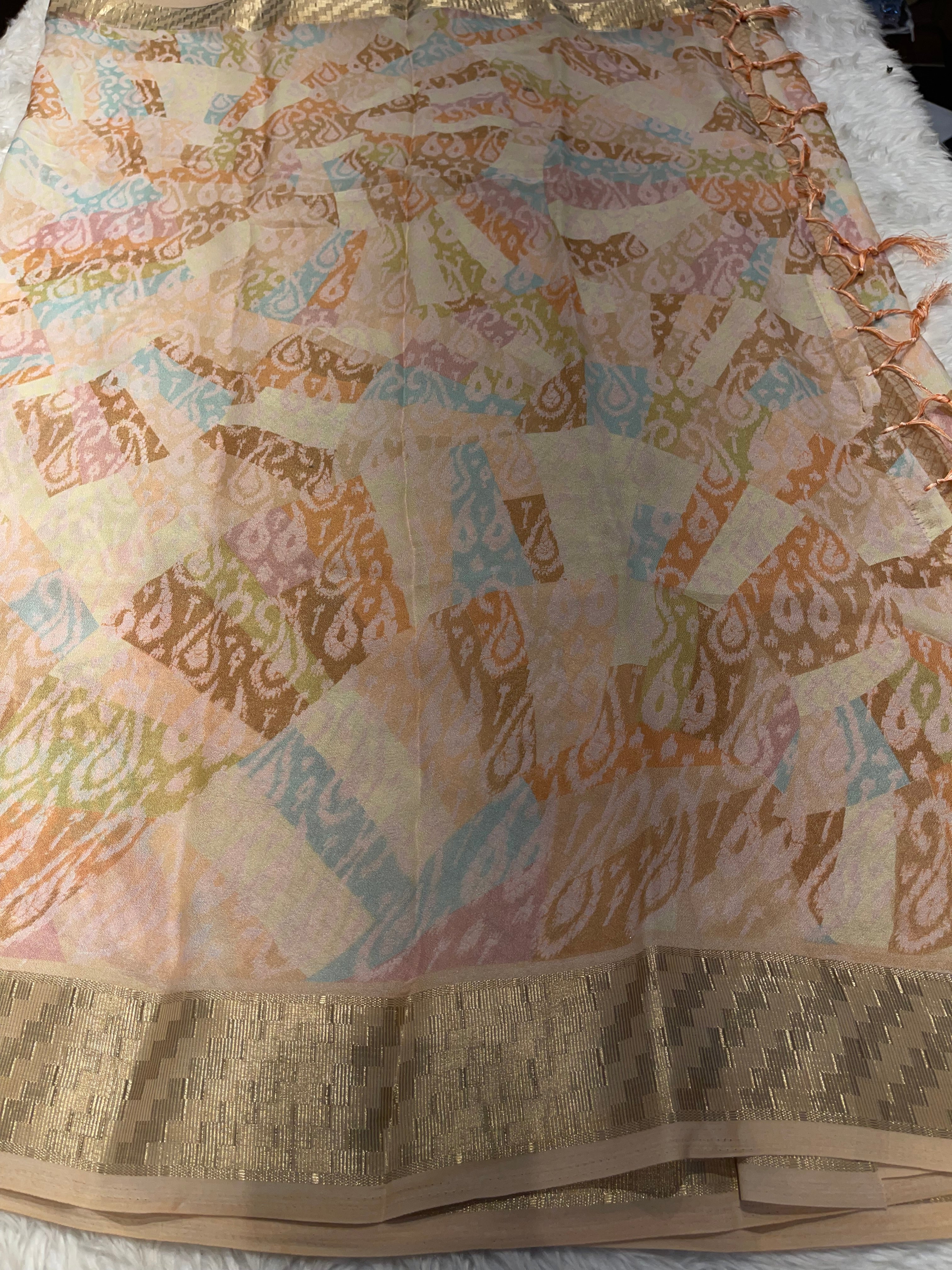 Parni-soft chinon jute saree-PC05