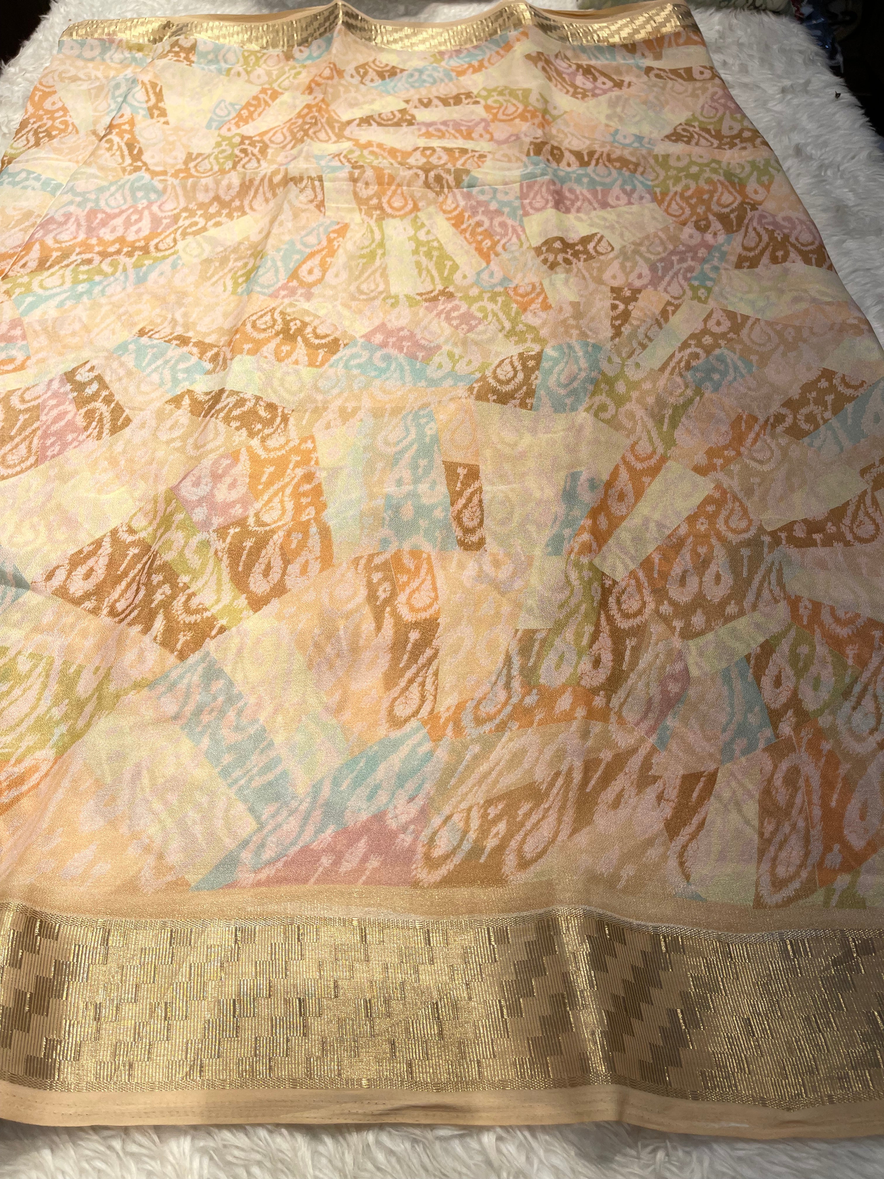 Parni-soft chinon jute saree-PC05