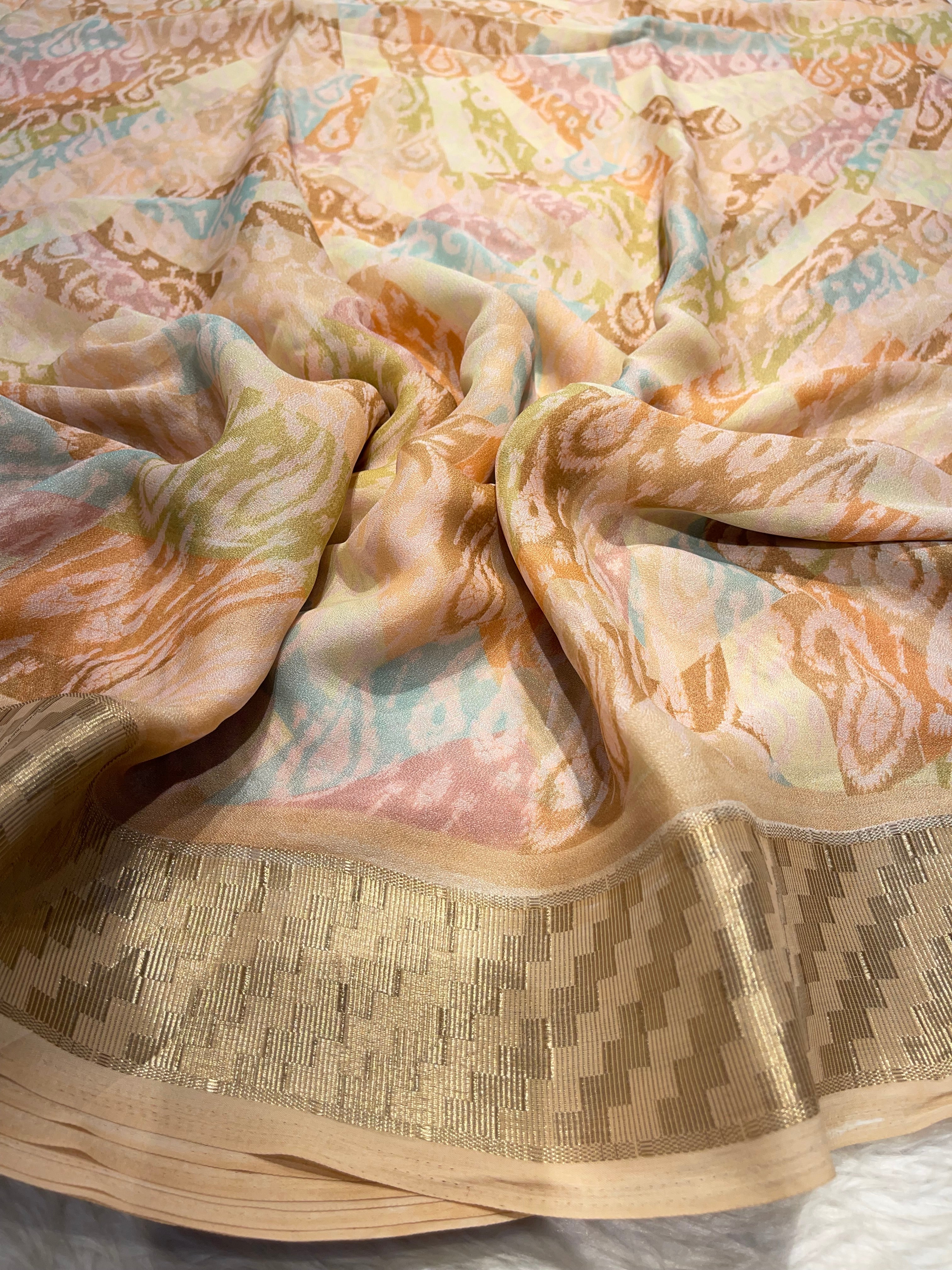 Parni-soft chinon jute saree-PC05